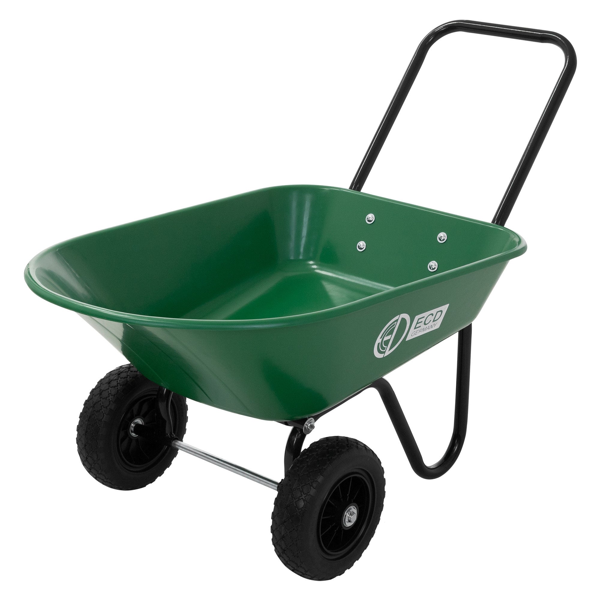 ECD Germany taczka ogrodowa 78 l z funkcją przechylania wózek budowlany stalowa rama PP wanna 2 koła PU 100kg transportowy do ogrodu gospodarstwa domu