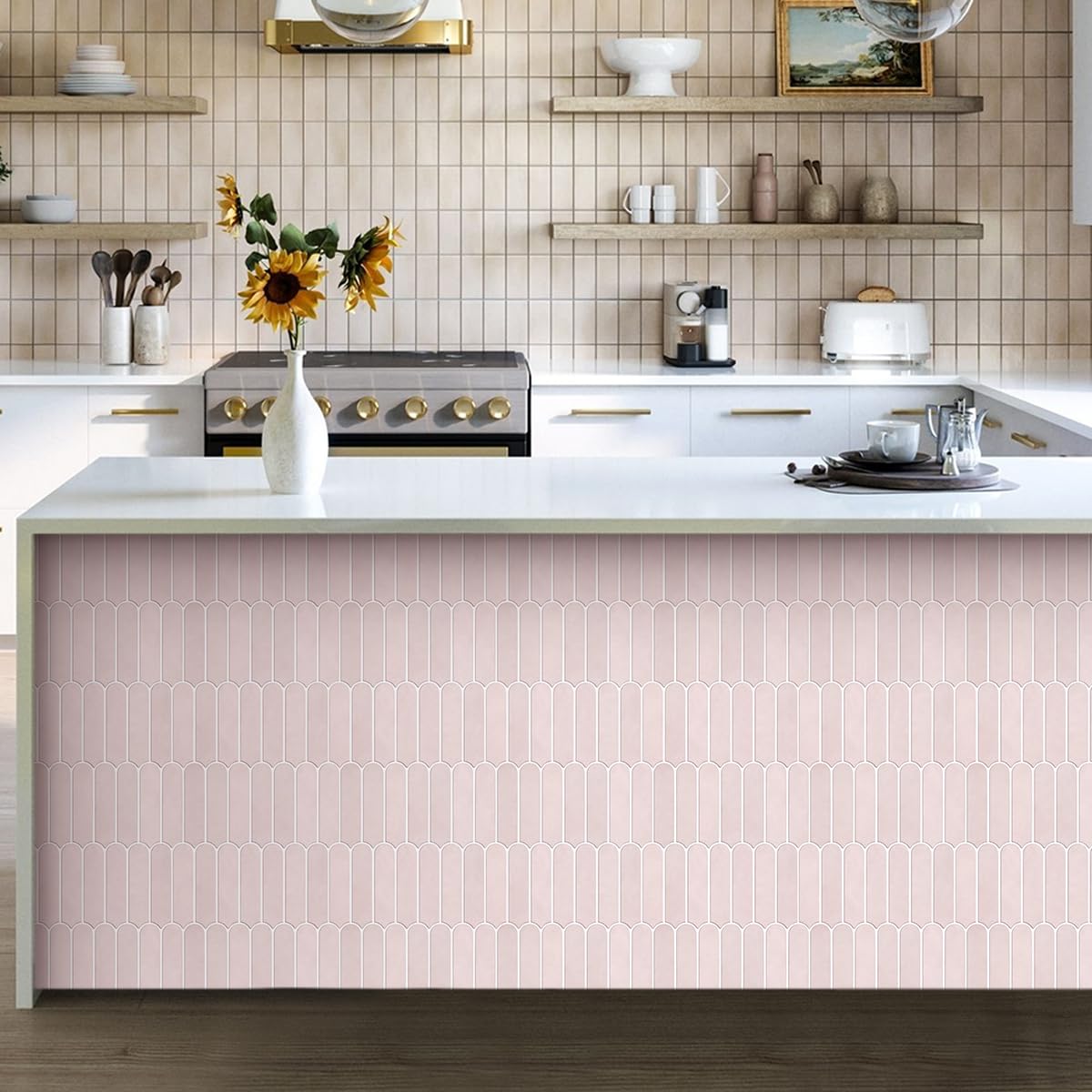 Set di 10 adesivi 3D per piastrelle, in PVC, effetto griglia, 30 x 30 cm, ideali per cucine, bagni e mobili. - 7