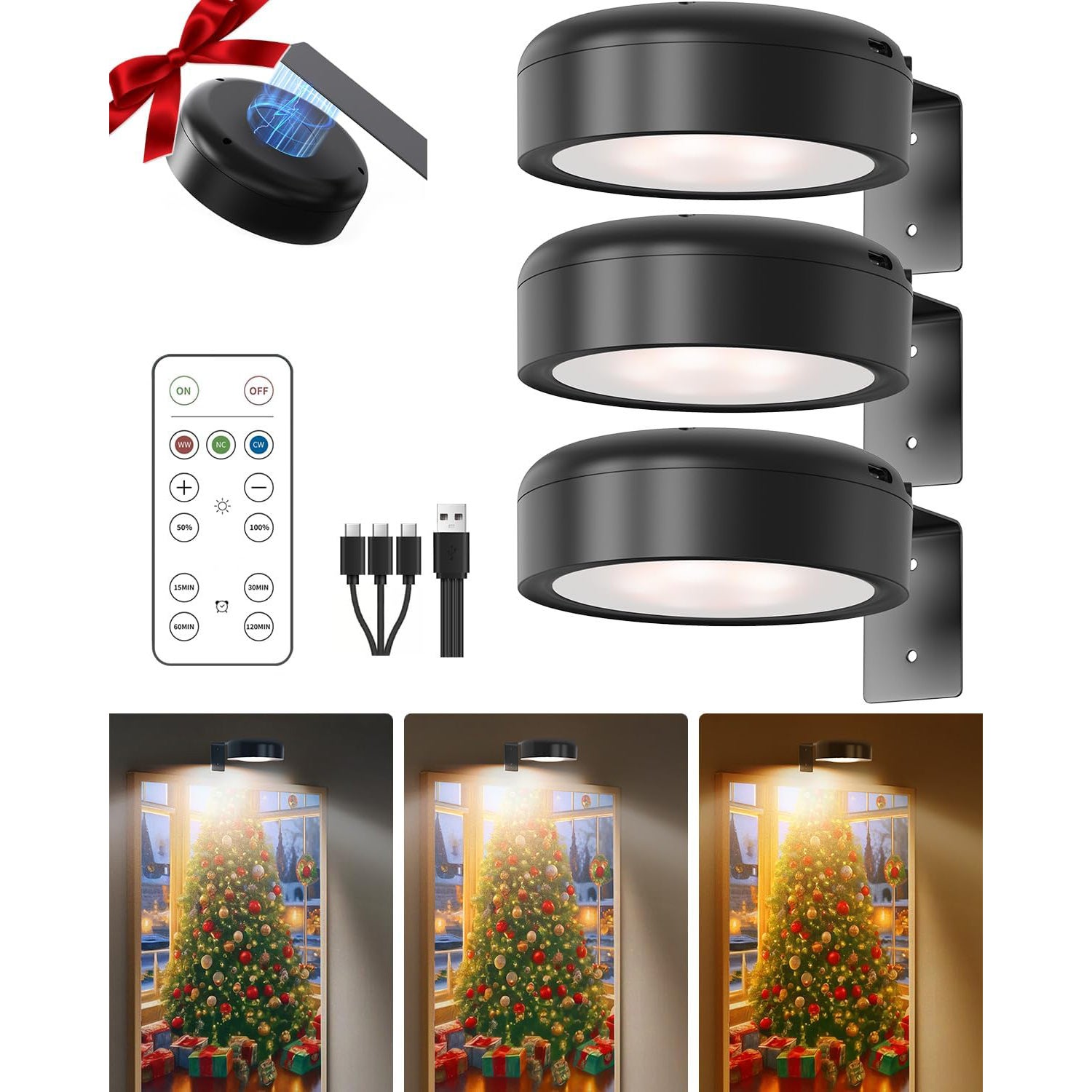 Applique LED Ricaricabile A Parete – Rotazione 360°, Doppia Luce, 3 Temperature E Telecomando