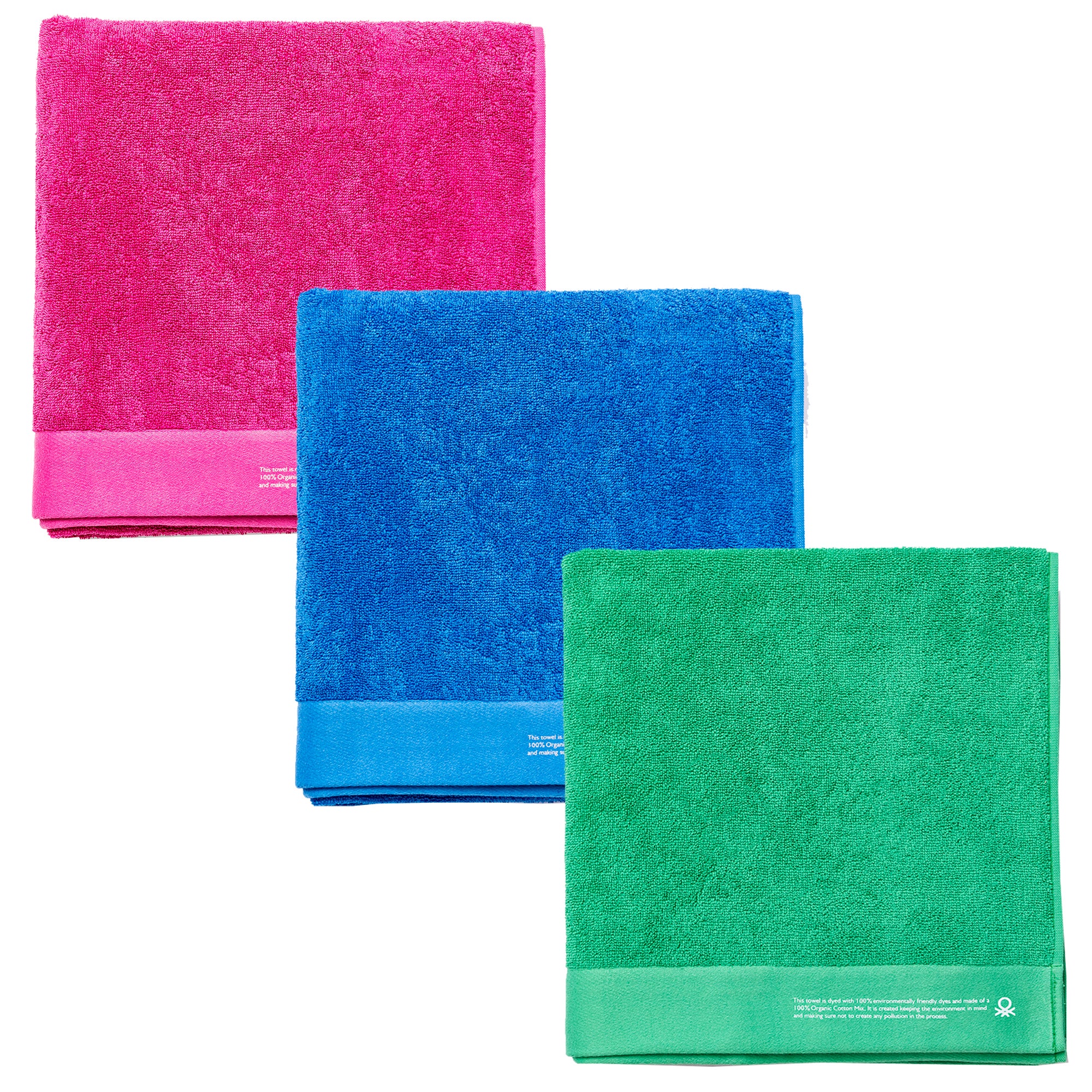 BENETTON - 90x150 Asciugamano Di Cotone Biologico 450gsm Green Benetton - EPRICE