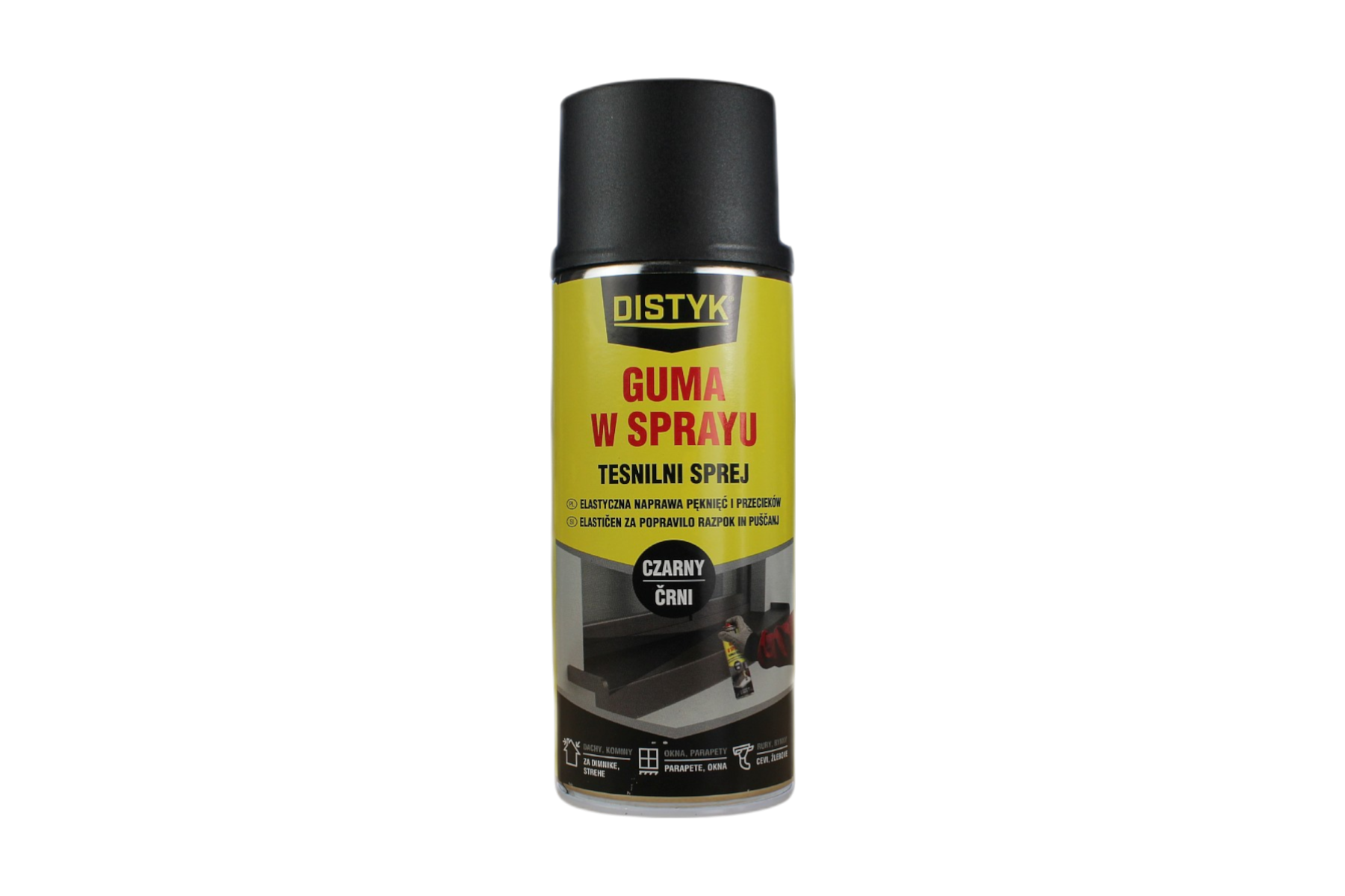 Uszczelniacz w sprayu guma w płynie DISTYK 400ml, do dachów, rynien, kominów