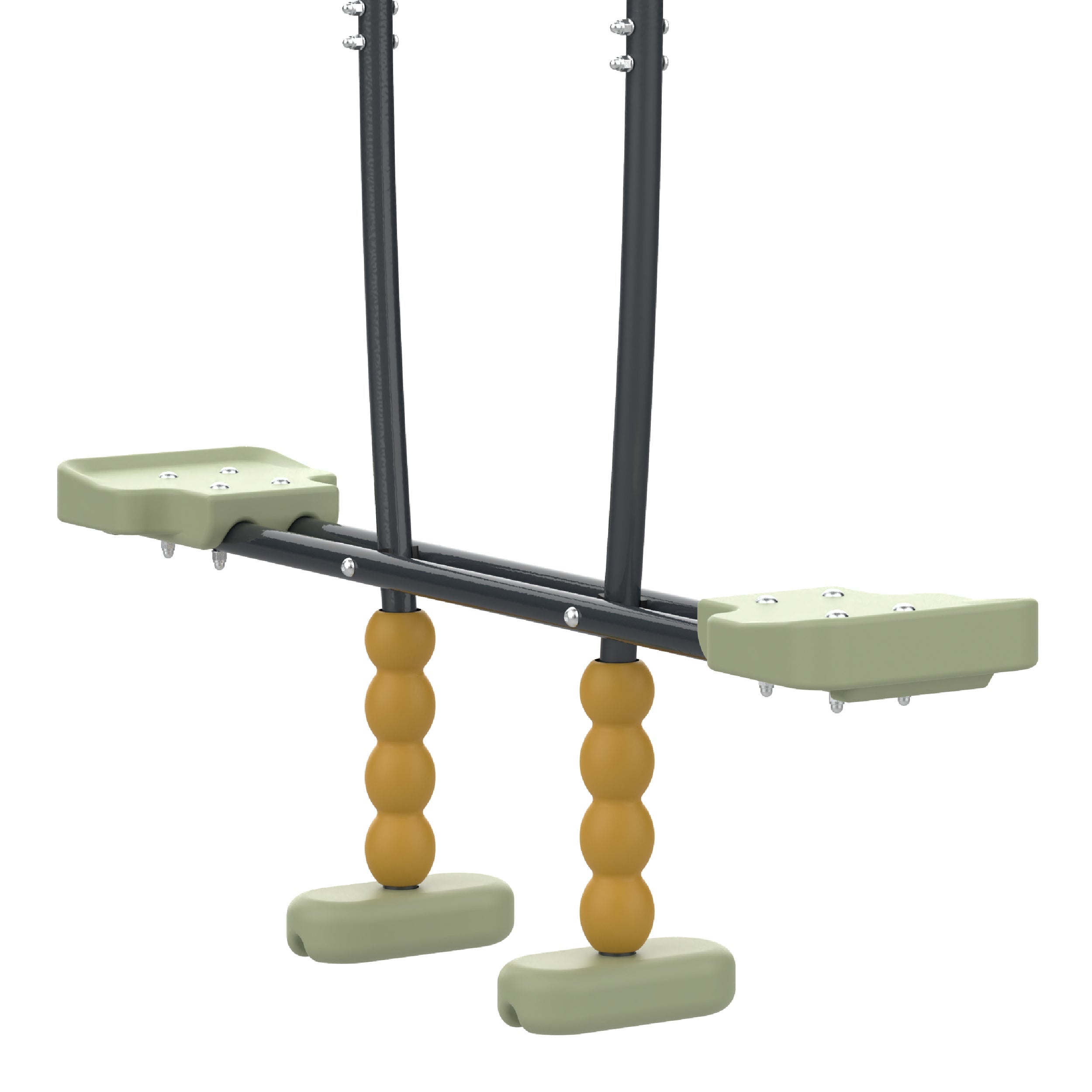 Station AJONC balançoires - vis-à-vis - toboggan - kit d'ancrage - bois FSC® h190 cm - 3