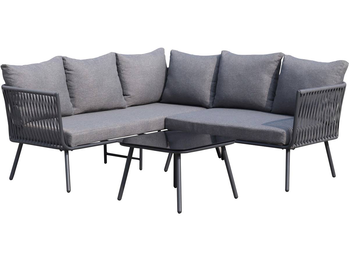 Salon de jardin en corde tressée "Zanzibar" - Gris foncé | Leroy Merlin