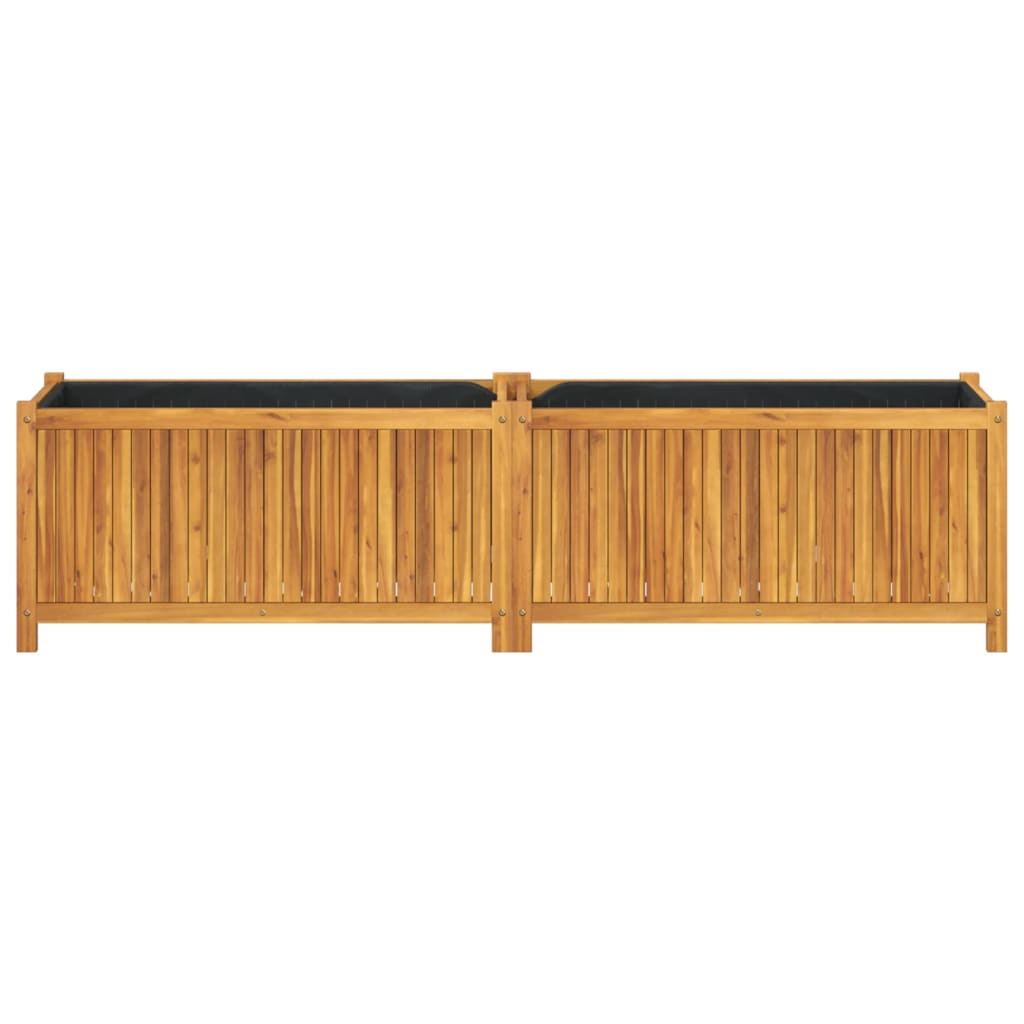 vidaXL Jardinière avec doublure 199x38,5x50 cm bois massif d'acacia - 4