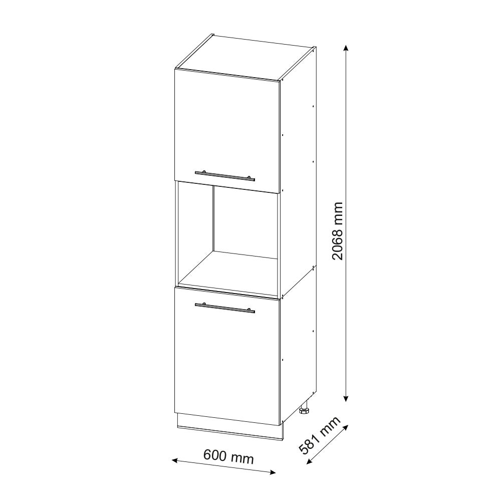Vicco Armario para horno empotrado Fame-Line, Verde dorado Casa de campo, 60 cm abierto - 3