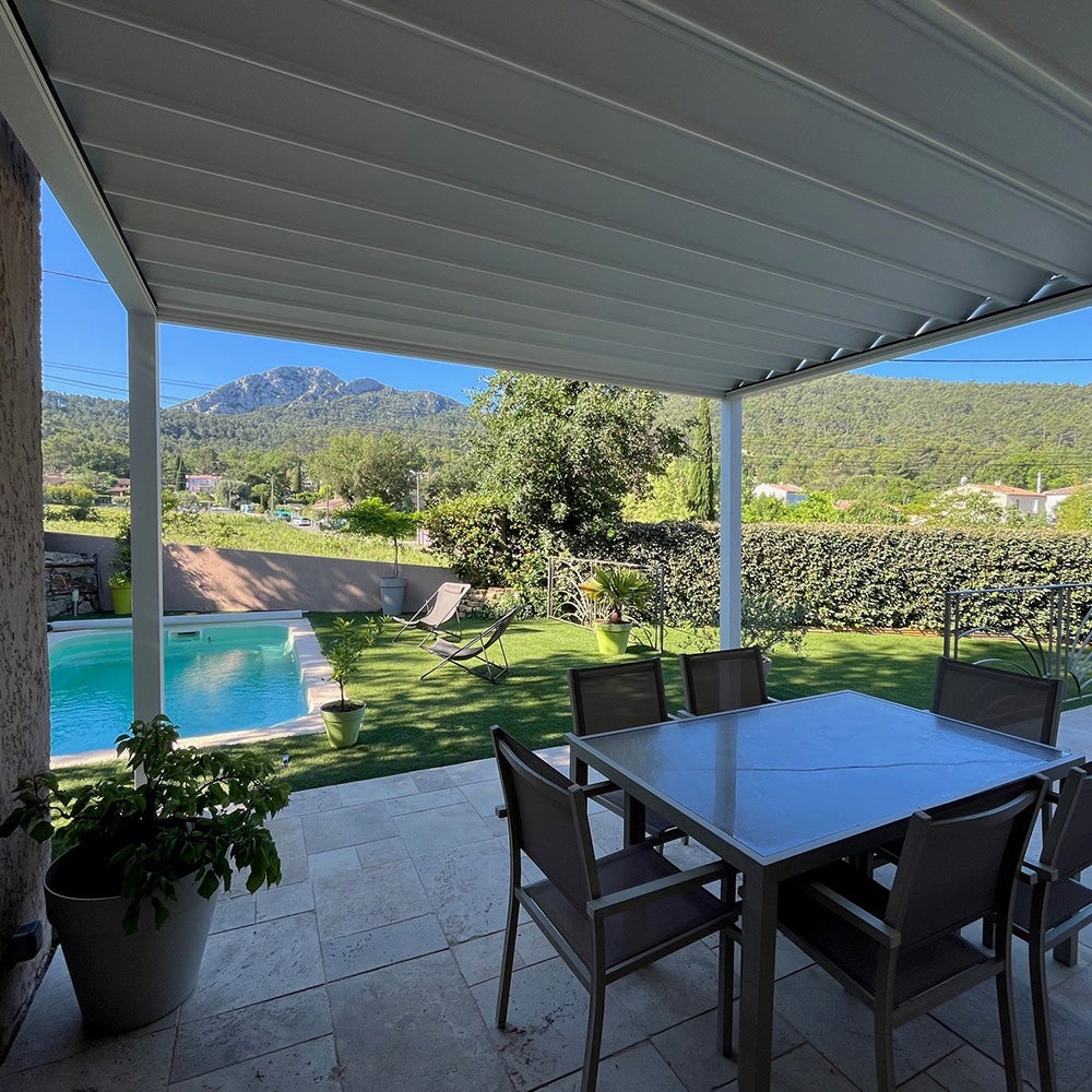 Pergola Con Tetto Retrattile 3x6m - Gazebo Grigio Antracite Per Esterni