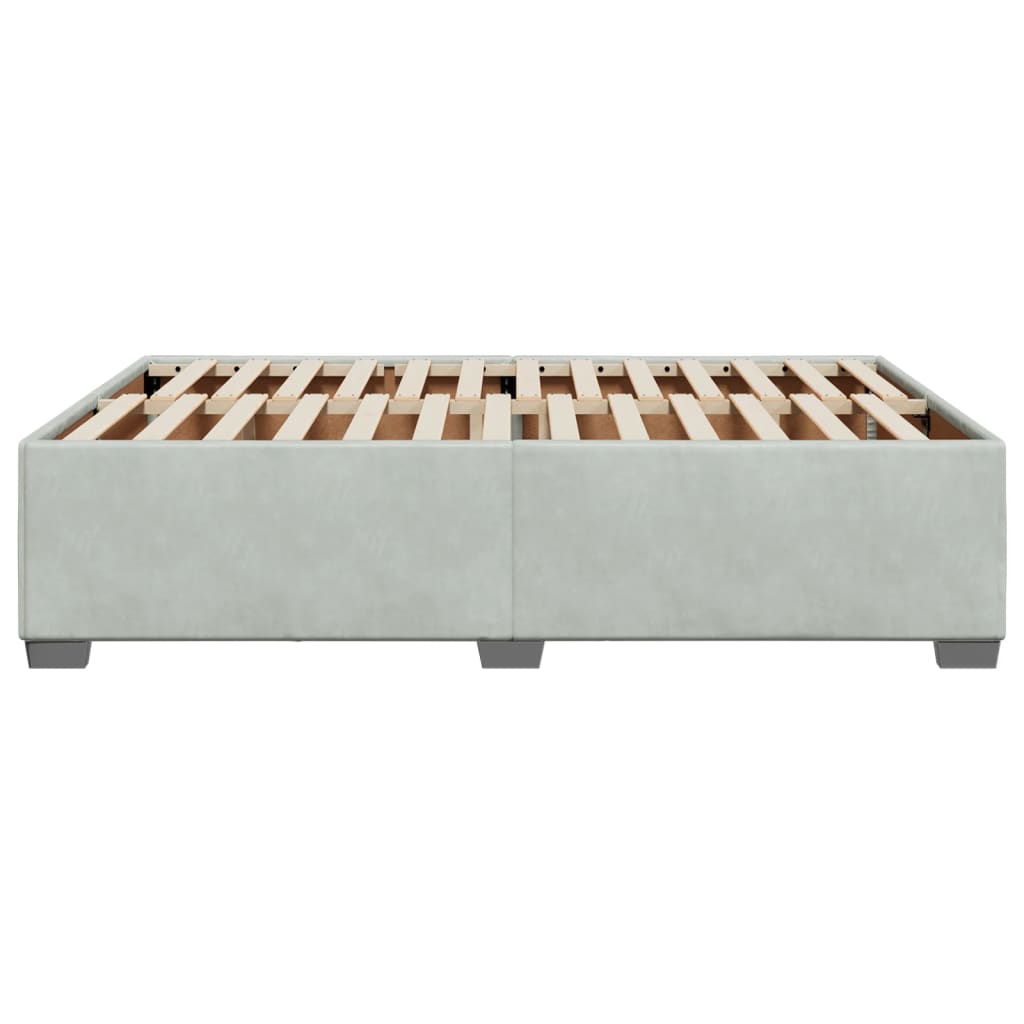 Cadre de lit sans matelas en velours gris clair pour la chambre, 140 × 200 cm - 5