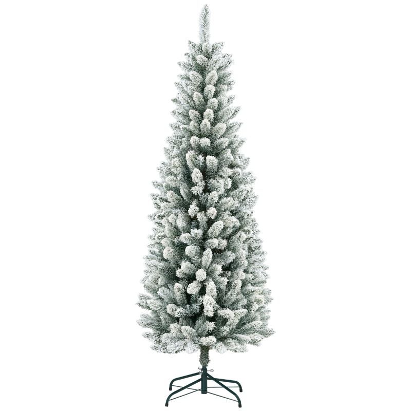 Sapin Noel YRHome Sapin De Noël Artificiel 180 Cm Vert PVC Avec Éclairage LED, Effet Neige Et Pommes De Pin - Support Inclus Pour Décoration De Noël Sapin Noel Artificiel