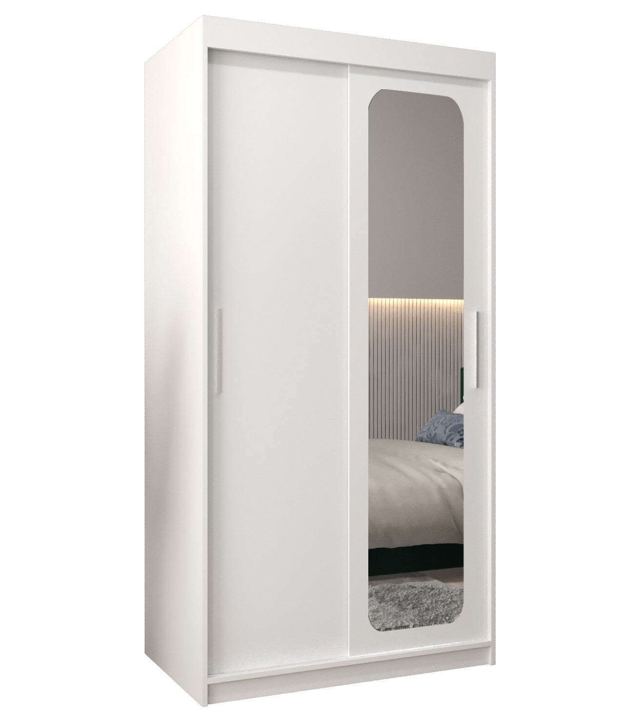 Szafa przesuwna garderoba PROMO T2 100 x 62 x 200 cm Biały - Abiks Meble