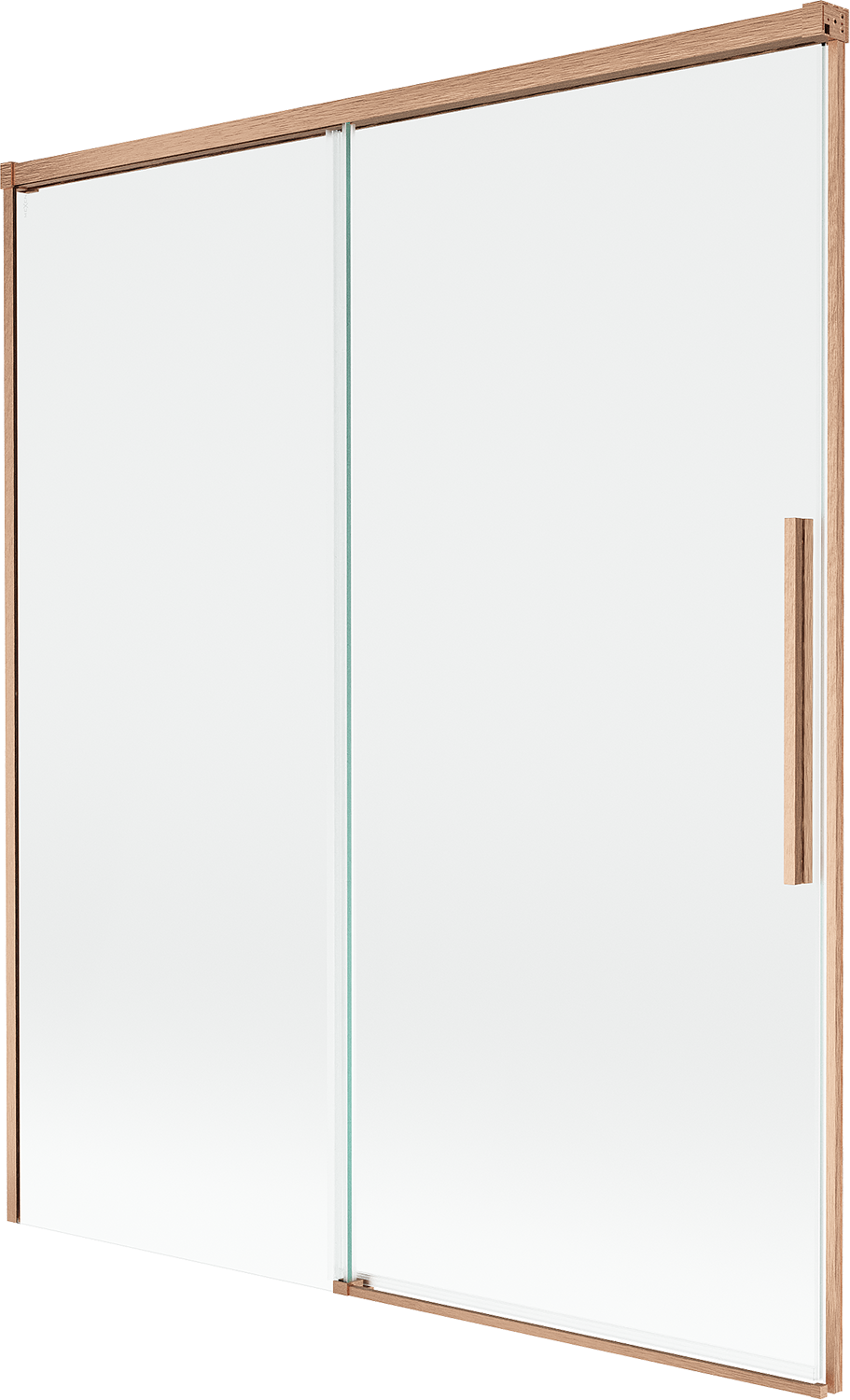 Mexen Rox parawan nawannowy 2-skrzydłowy rozsuwany 140 x 150 cm, transparent, miedź szczotkowana - 8C9-140-001-65-00