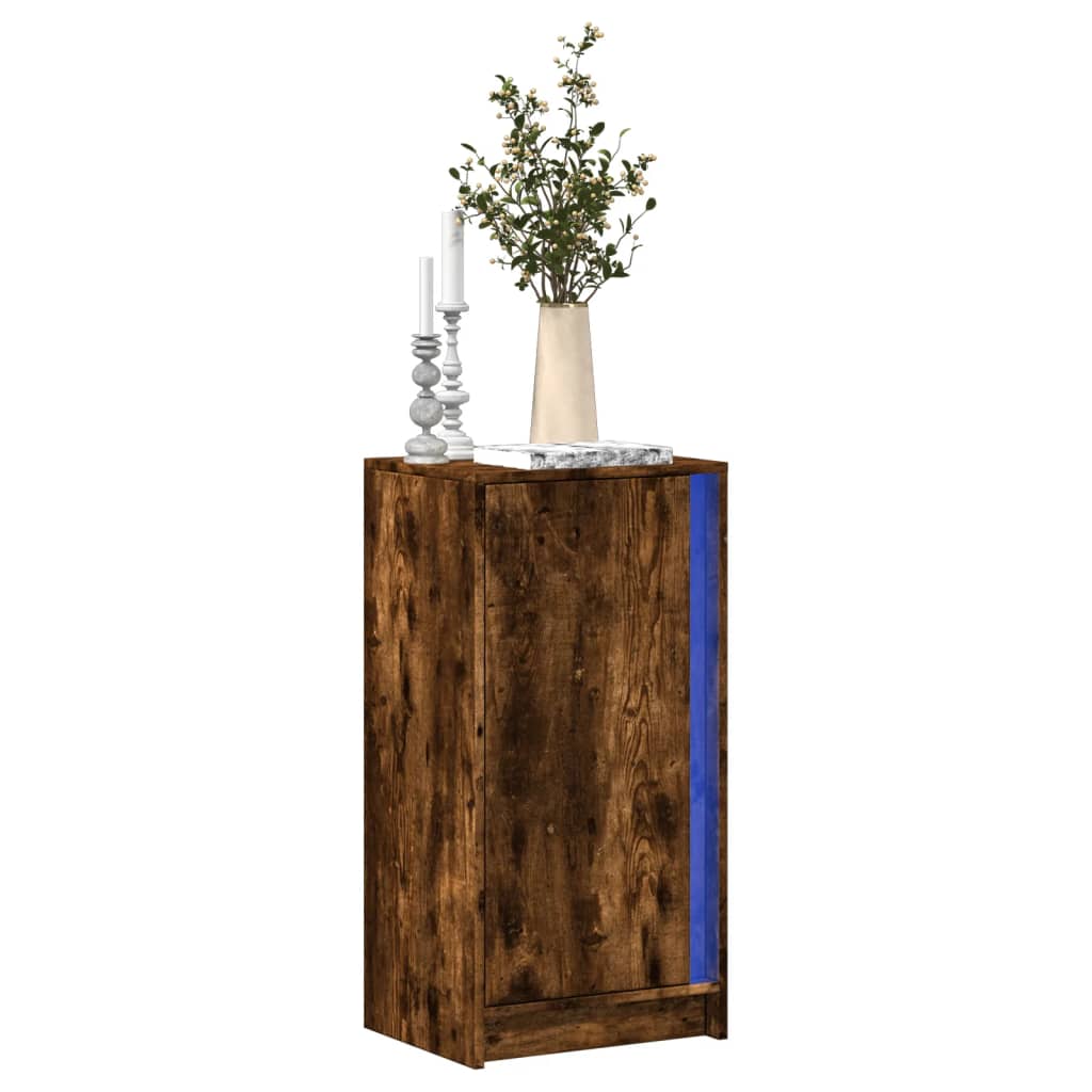 VidaXL Credenza con LED Rovere Fumo 42,5x34x85 cm in Legno Multistrato