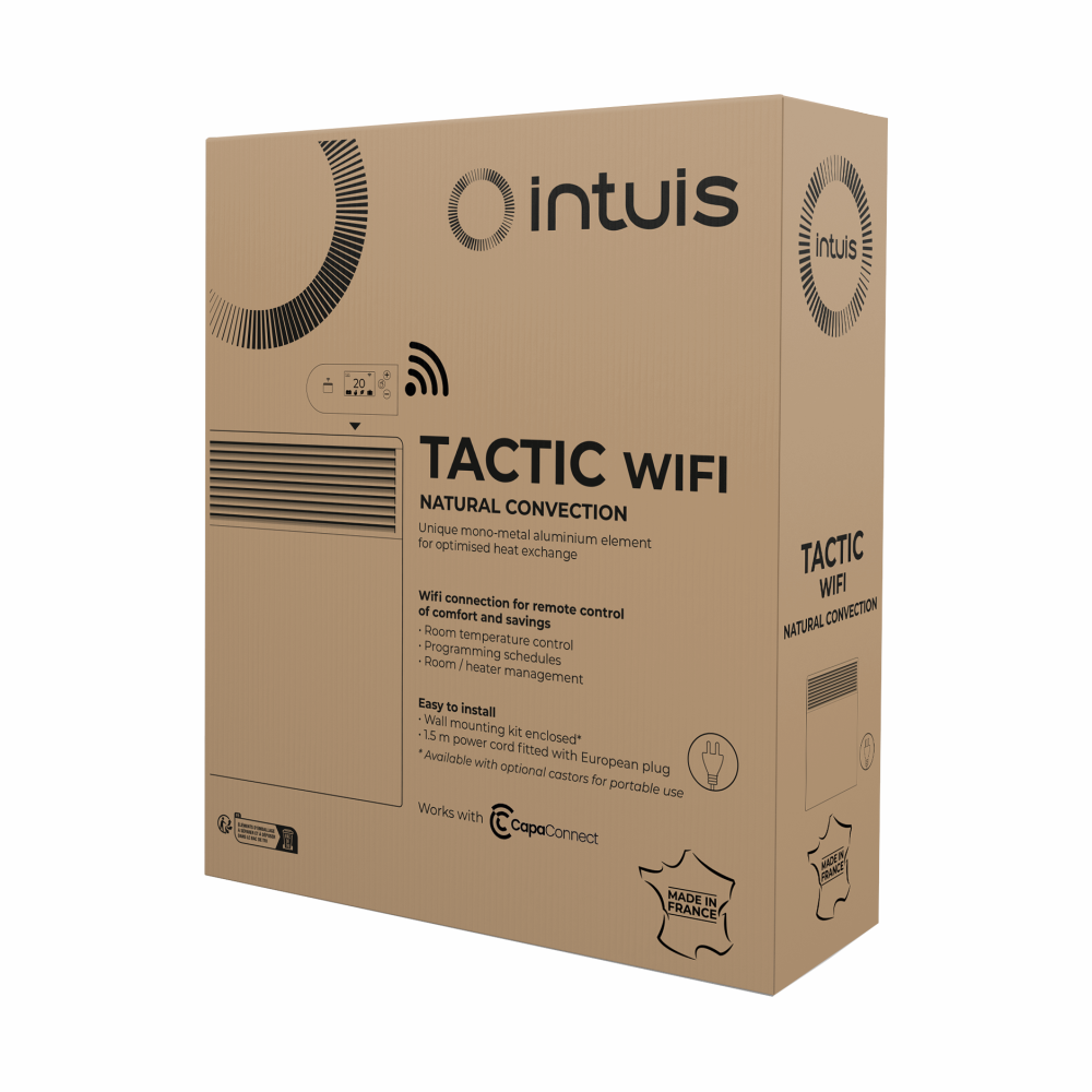 Grzejnik elektryczny 2000W konwektorowy energooszczędny ścienny Wi-Fi IPX4 Intuis TACTIC - 7