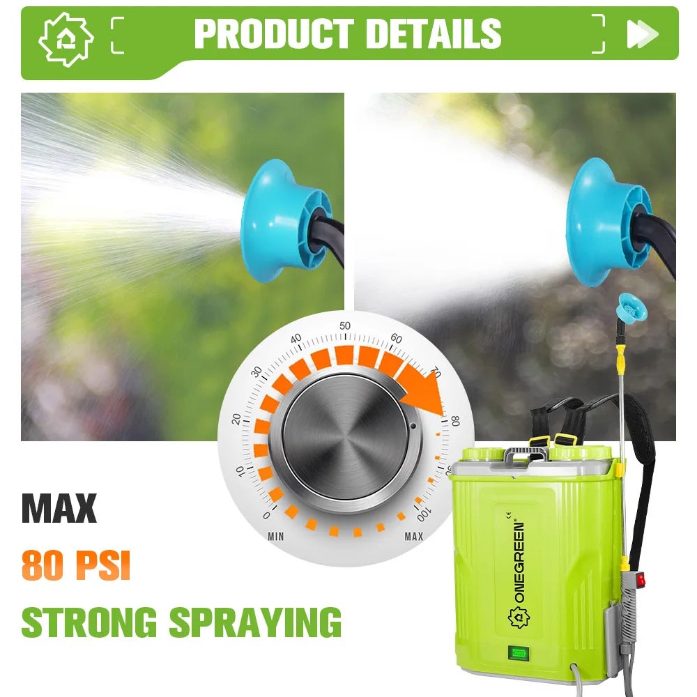 Pulvérisateur électrique au Lithium 20L, outils électriques d'irrigation par pulvérisation de pelouse de cour pour broche de batterie Makita 18V - 5