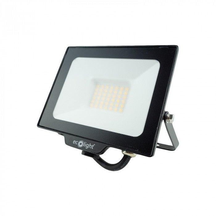 Naświetlacz LED czarny LED 30W 3000K 2700lm IP65 wym: 12 x 14,3 x 2,9 cm aluminium Ecolight