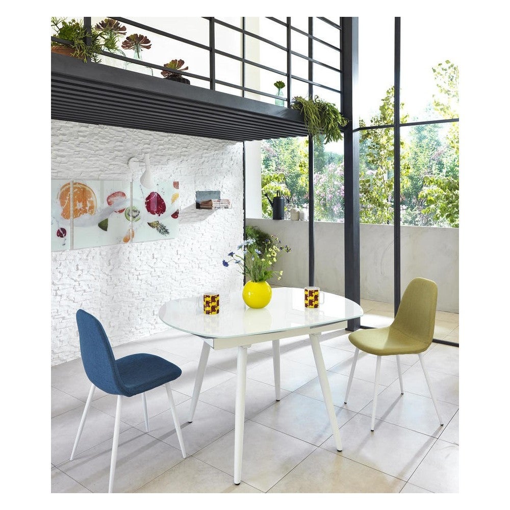 Tavolo Kyoto Four Allungabile in Vetro Temperato Bianco fino a