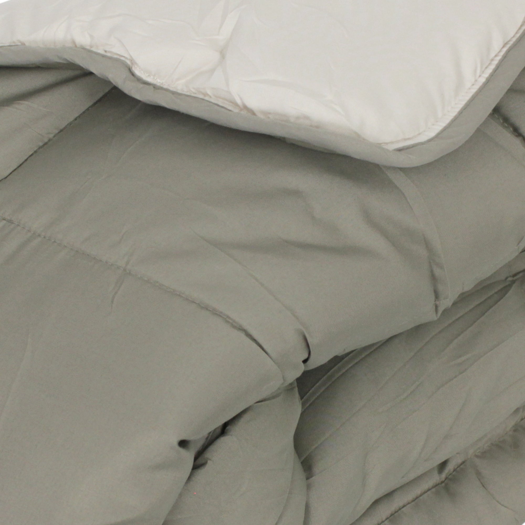 Couette hiver 200x200 cm COCOON BICOLORE Taupe/Lin garnissage fibre polyester 400 g/m2 - 3