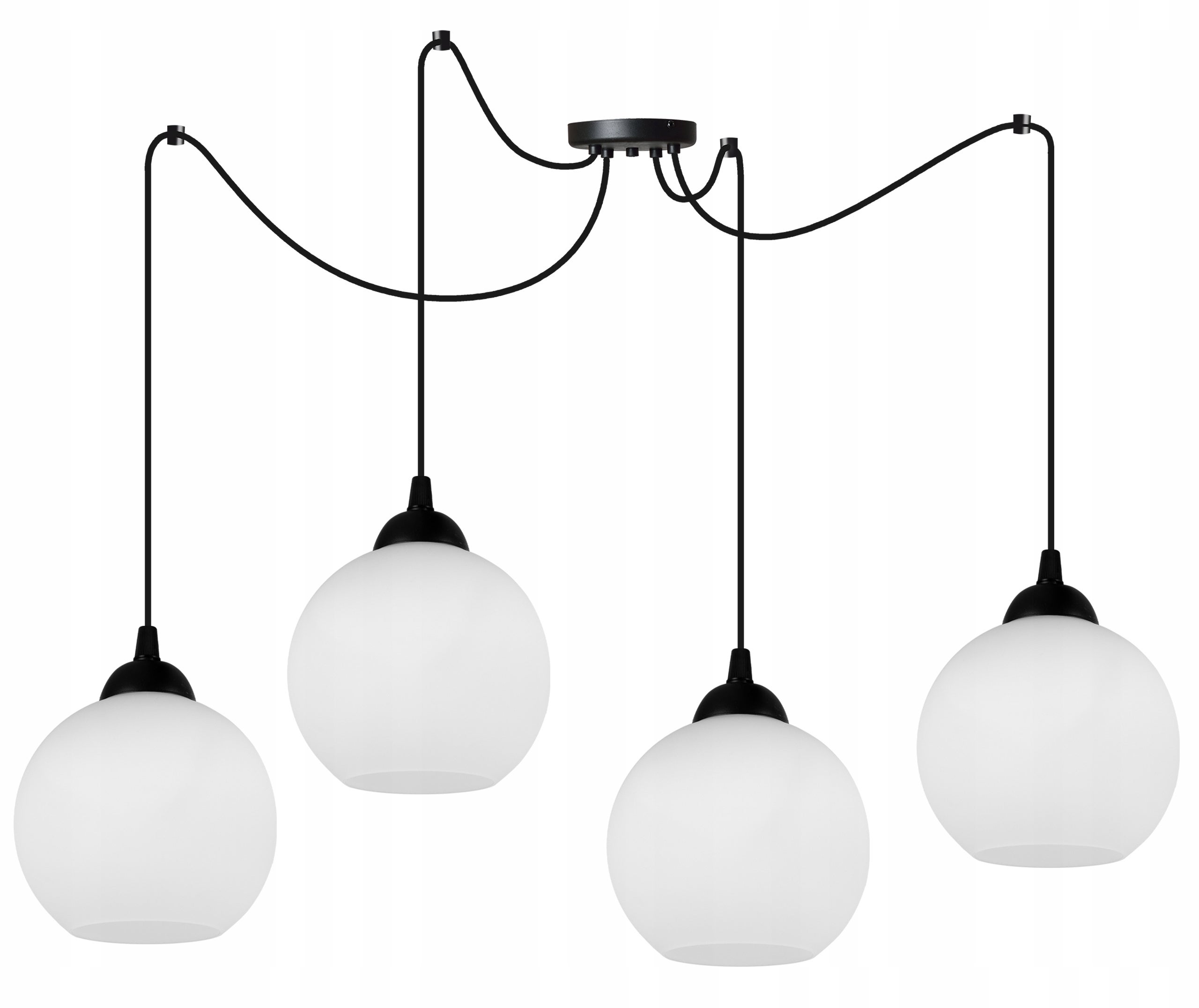 Lampa sufitowa wisząca Spider Eliza modern 4xE27 abażur kula biała Light Home LH