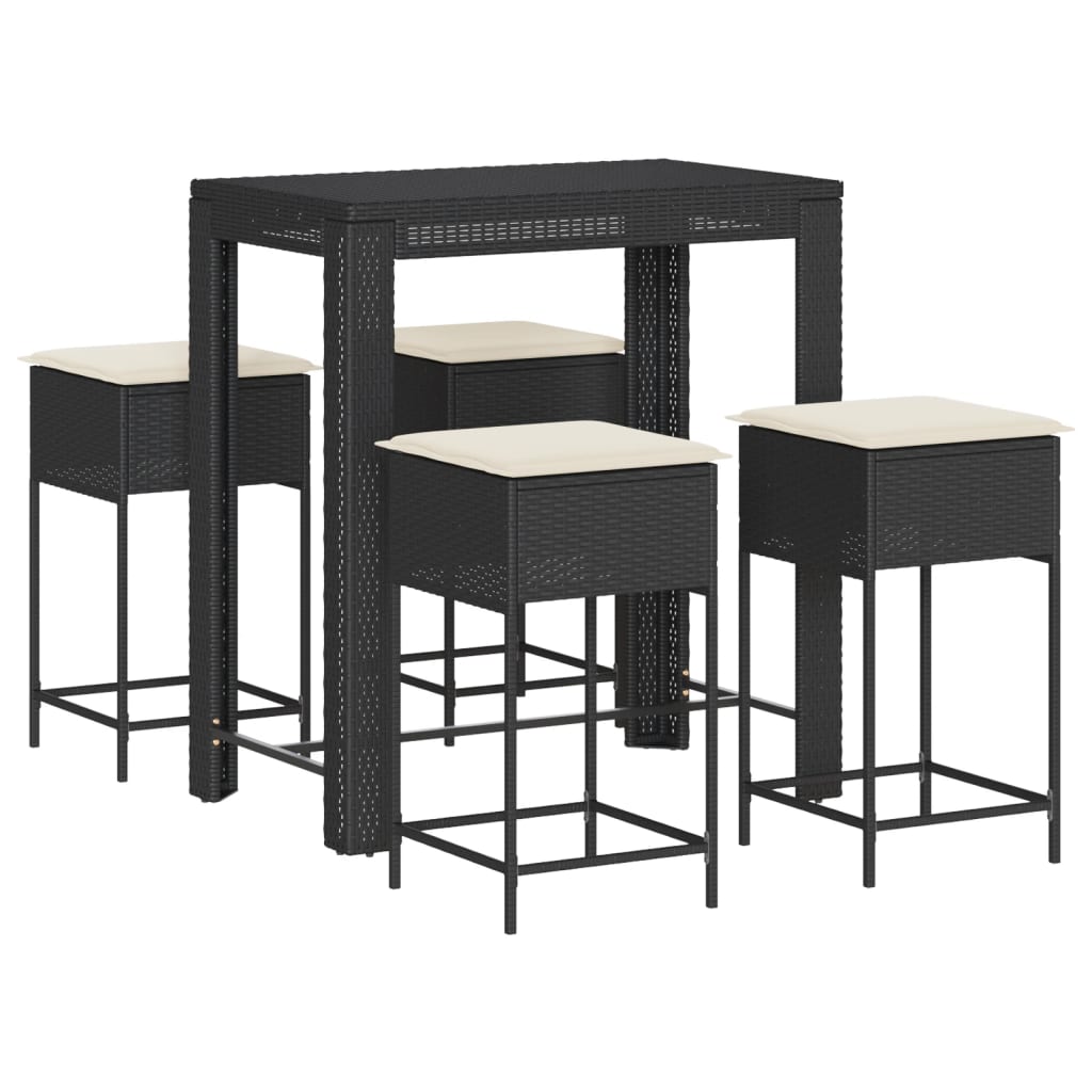 Set Jardin 3 Pièces Table Et 2 Chaises En Rotin PE - Chaises Empilables, Dossier Confort, Idéal Balcon Terrasse
