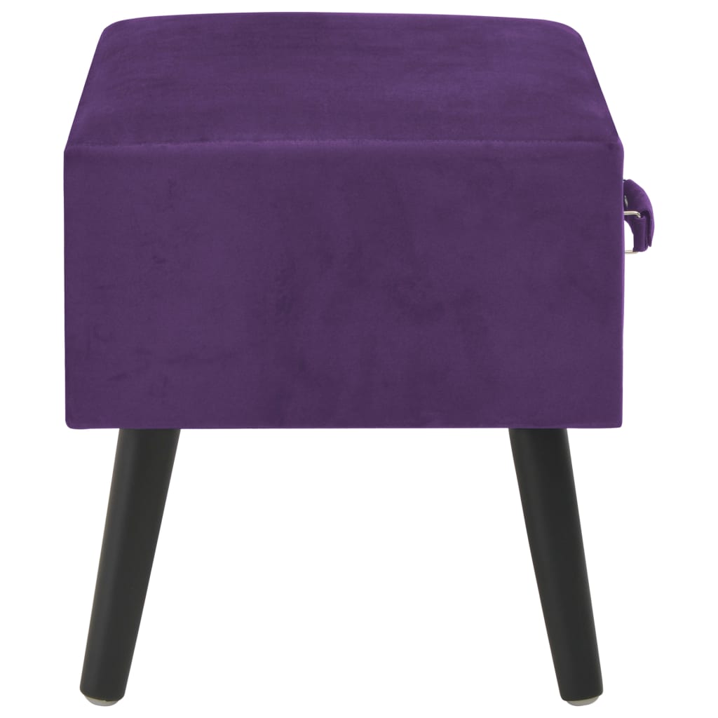 Tables de chevet 2 pcs Violet foncé 40x35x40 cm Velours - 5