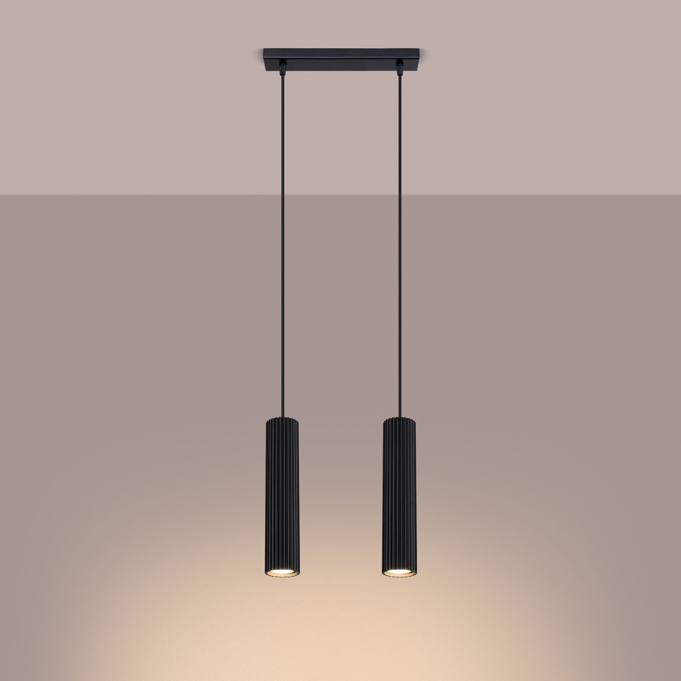 Lampa wisząca GLOOW 2 czarny LED 3000K - 30x6.5x90cm Sollux