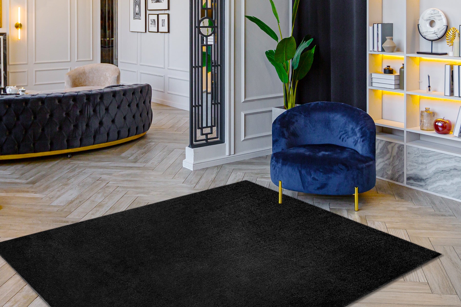 Tapis VISCO gris foncé 5 peluche, IMITATION FOURRURE DE LAPIN 80x150 cm - 4