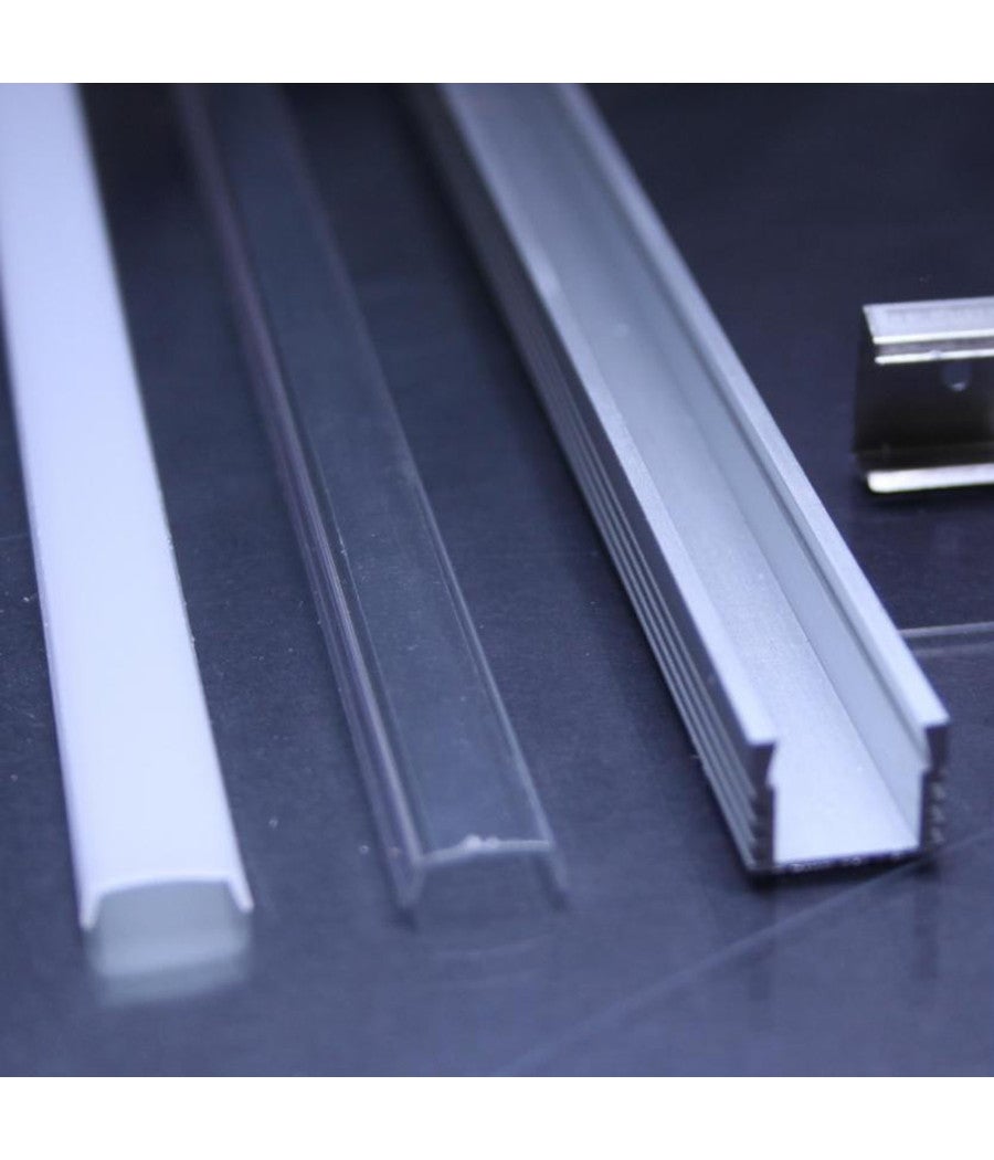 Perfil De Aluminio De 1 Metro Para Tiras LED - Con Tapa Opaca O Transparente, Ideal Para Baño