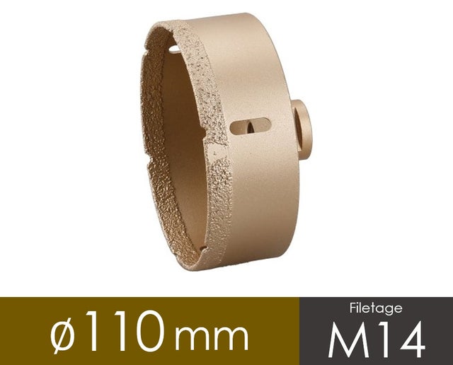 Trépan diamanté 110mm pour meuleuse avec filetage M14 - Usage professionnel