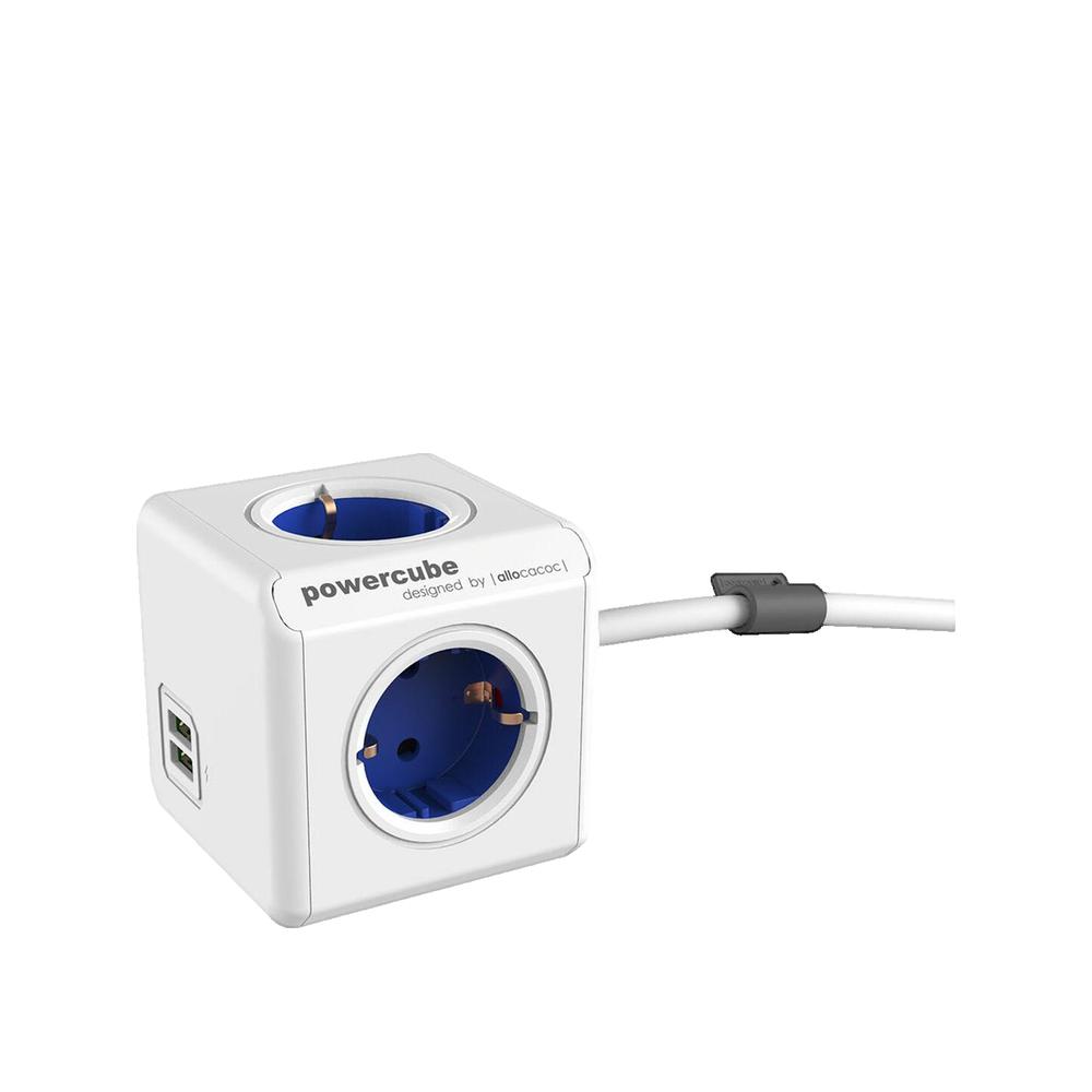 Allocacoc Powercube, Usb Extendido, Regleta Blanco/Azul , Leroy Merlin