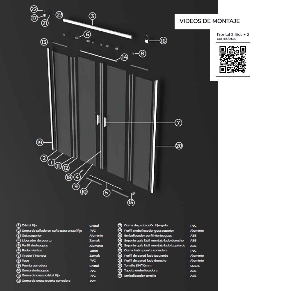 Box Doccia Frontale 2 Fissi + 2 Porte Scorrevoli | Vetro Temperato 6 mm Anticalcare | Altezza 195 cm | Profilo Cromo 140cm (adap. 136,1-141) - 5