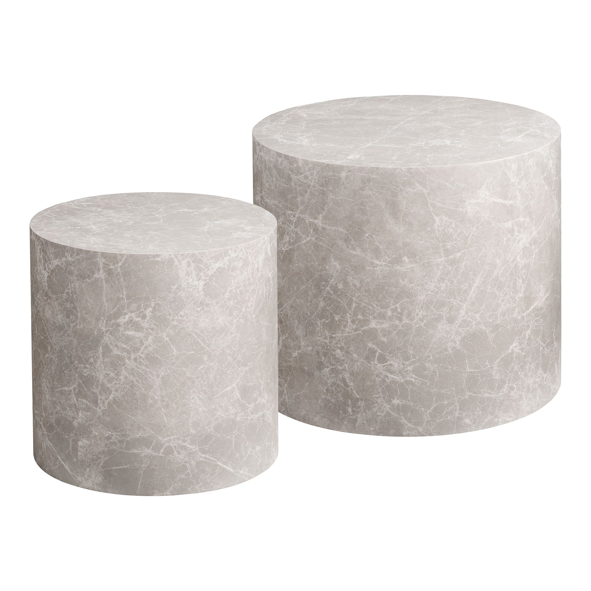Nuuk stolik kawowy zestaw 2 dekor marmurowy beżowy.
