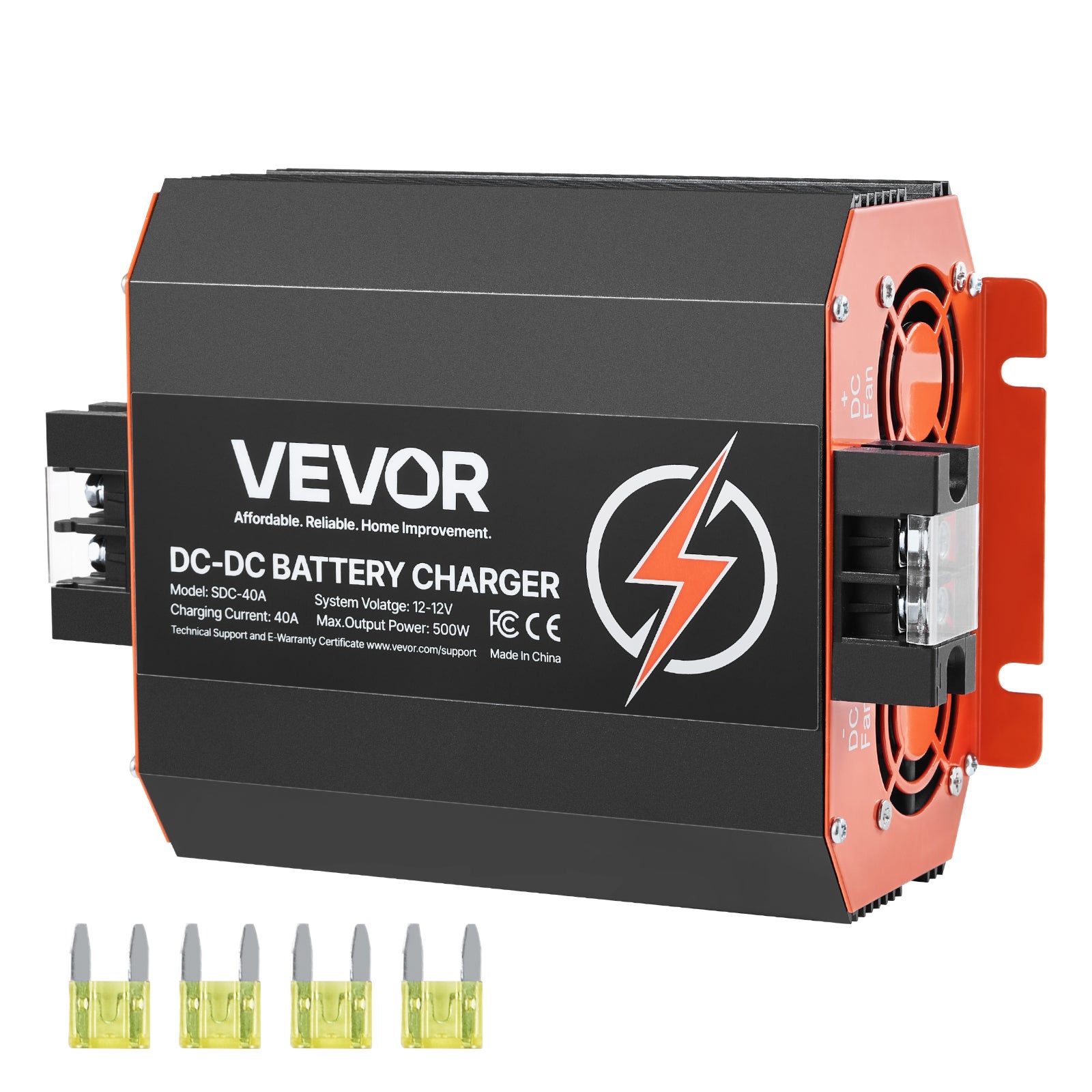 Ładowarka VEVOR 12 V 40 A DC/DC 500 W Akumulatory kwasowo-ołowiowe litowo-AGM GEL/mokre