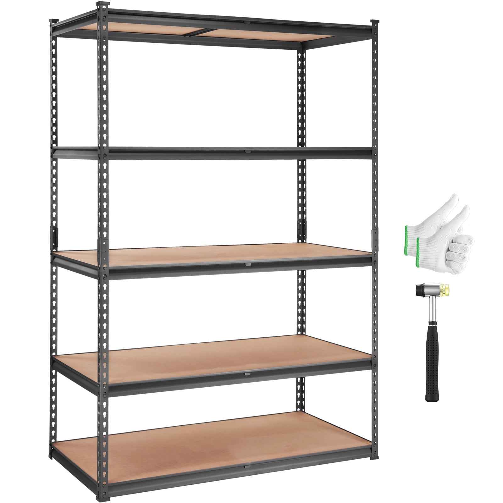 Étagère Pliante Mobile 5 Niveaux VEVOR - Rangement Garage/cuisine - Roulettes - Charge 340 Kg - Blanc - 81x36x183 Cm - 3