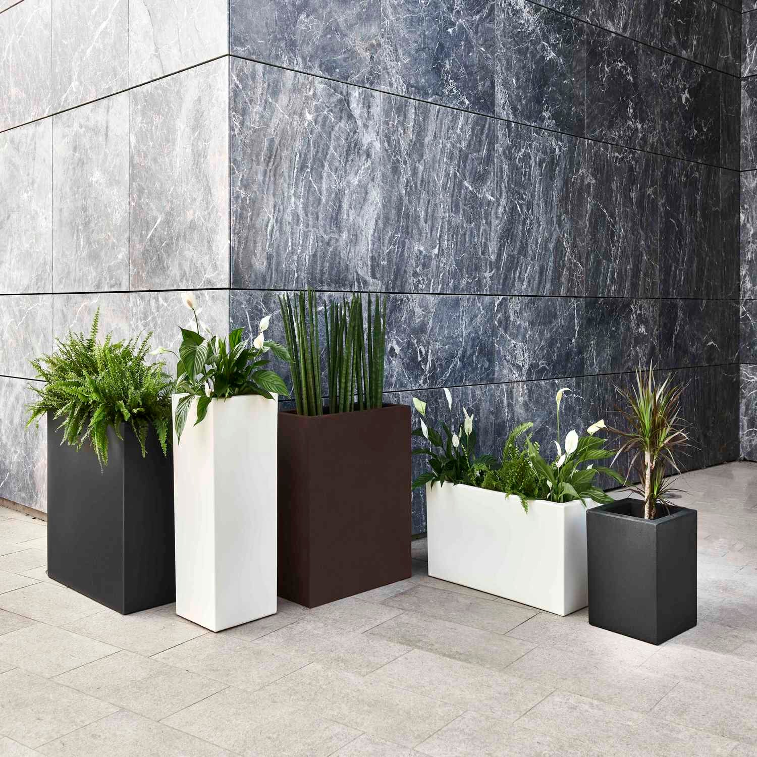 Jardinière Rectangulaire Anthracite 100x40 CM h 40 mod. Schio Cassa - 5