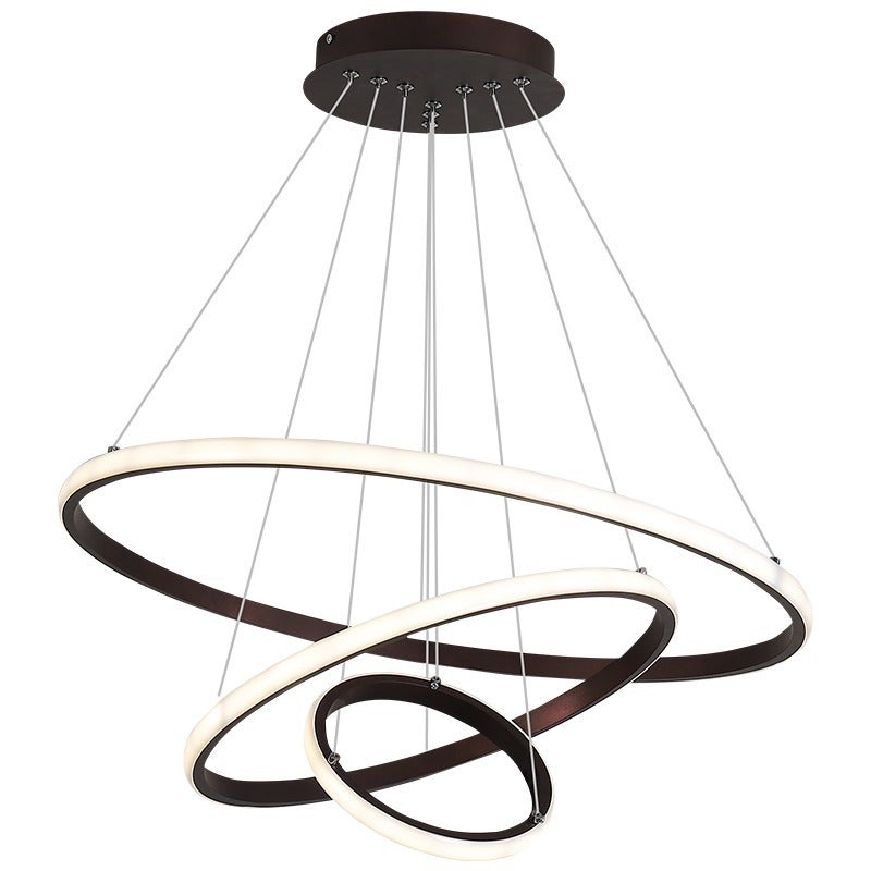Suspension LED Cercle 76W Goeco – Moderne, Dimmable, Noir – Pour Salon