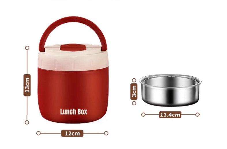 CTDMJ Boîtes Alimentaires Isothermes, 1300ml Bol Isotherme Boîte Isotherme avec Cuillère Pliable, Lunch box, Double Paroi Isolée Repas Chaud Bol D'isolation sous vide pour École, Bureau, Camping