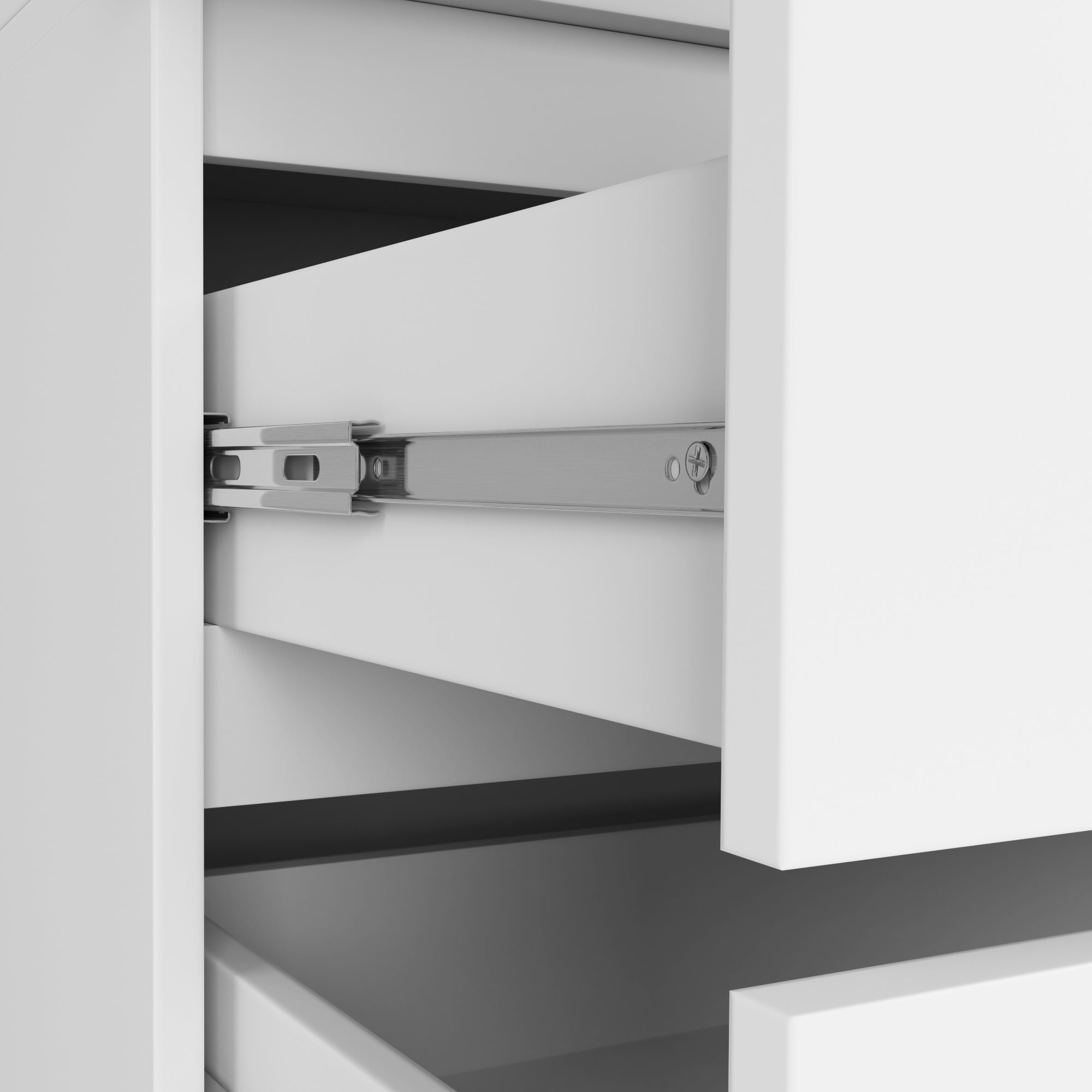 Armoire avec surmeuble AKORD S90 Blanche 90 cm 2 portes 2 tiroirs façade Blanche 6 étagères 90x51x234 cm - 5