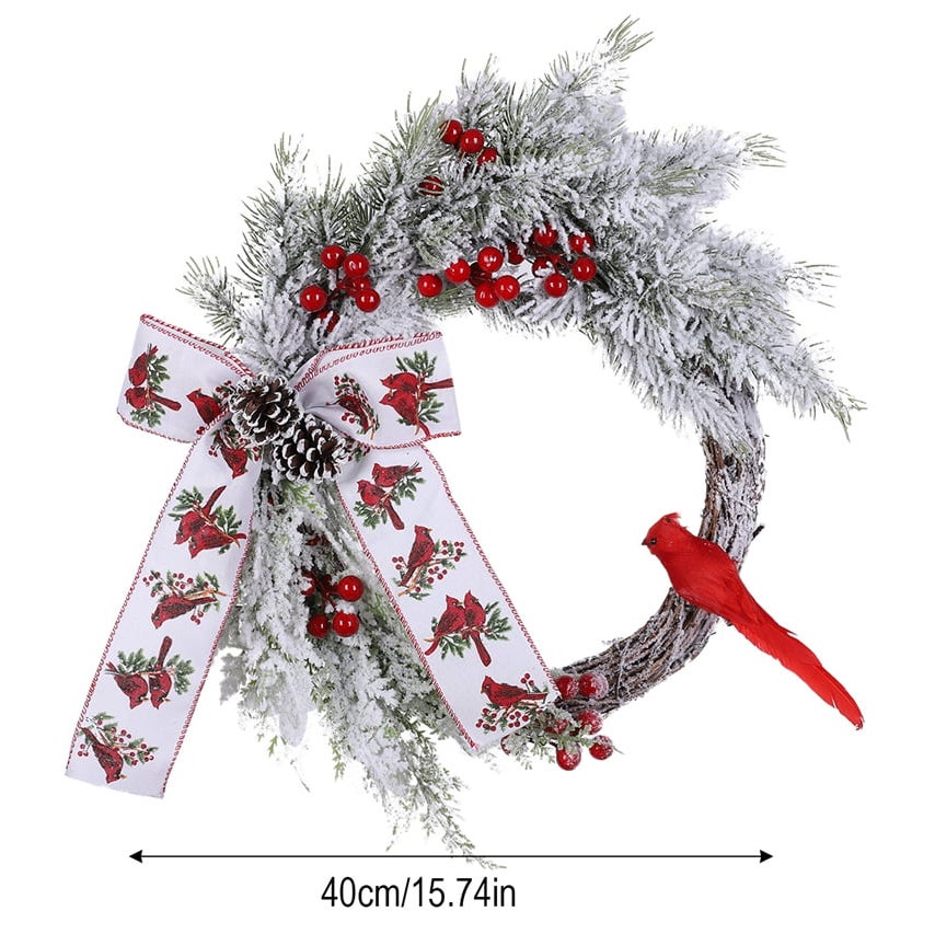 Ghirlanda di Natale da 40 cm, decorazione natalizia, ghirlanda per albero di Natale, ghirlanda di Natale artificiale - 2
