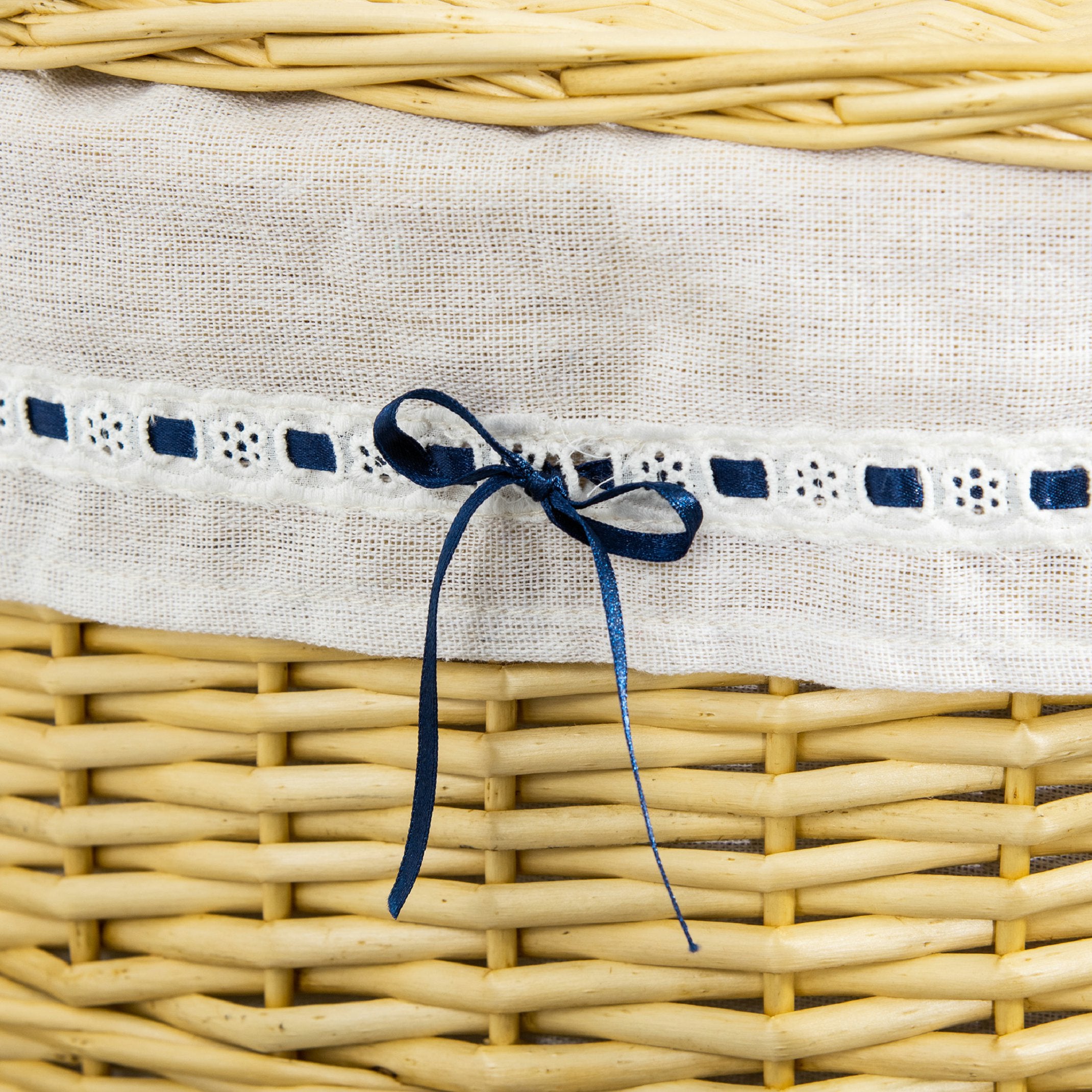 Panier à linge HOMCOM en osier avec couvercle, 100 L, 51 x 38 x 57 cm, boîte à linge naturelle pour chambre et salle de bain - 3
