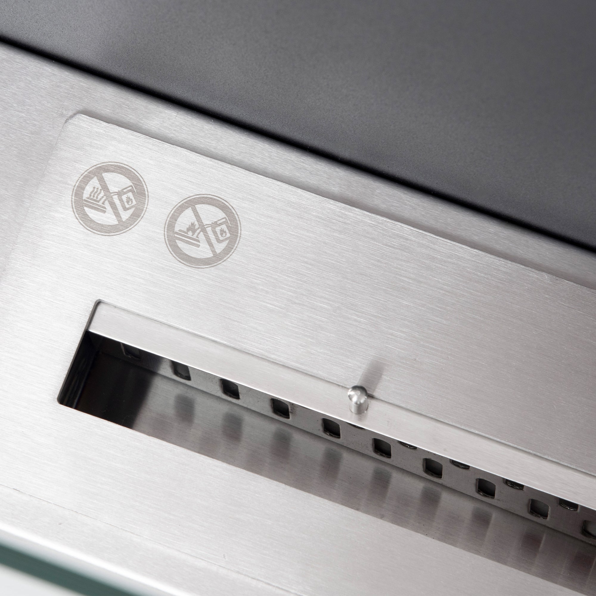 Chimenea de Etanol HOMCOM Acero Inoxidable, Metal, Vidrio Templado Negro 60x22x40 cm - 5