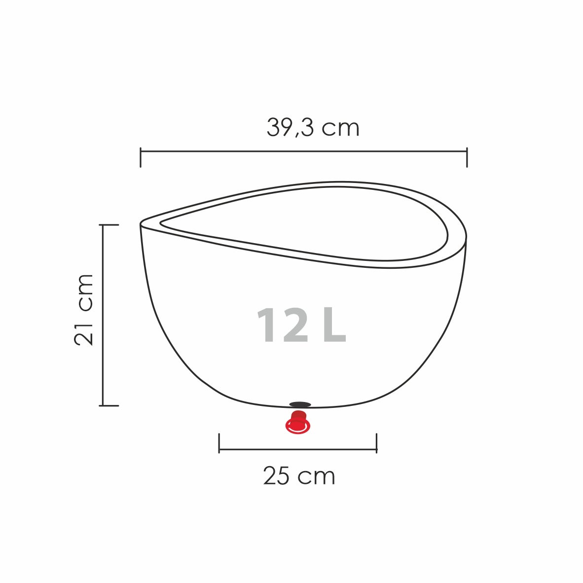 Scheurich Wave Globe Bowl 40, pot à fleurs/jardinière, cylindrique, coloris: Granit noir, fabriqué avec du plastique recyclé, pour l’extérieur - 4