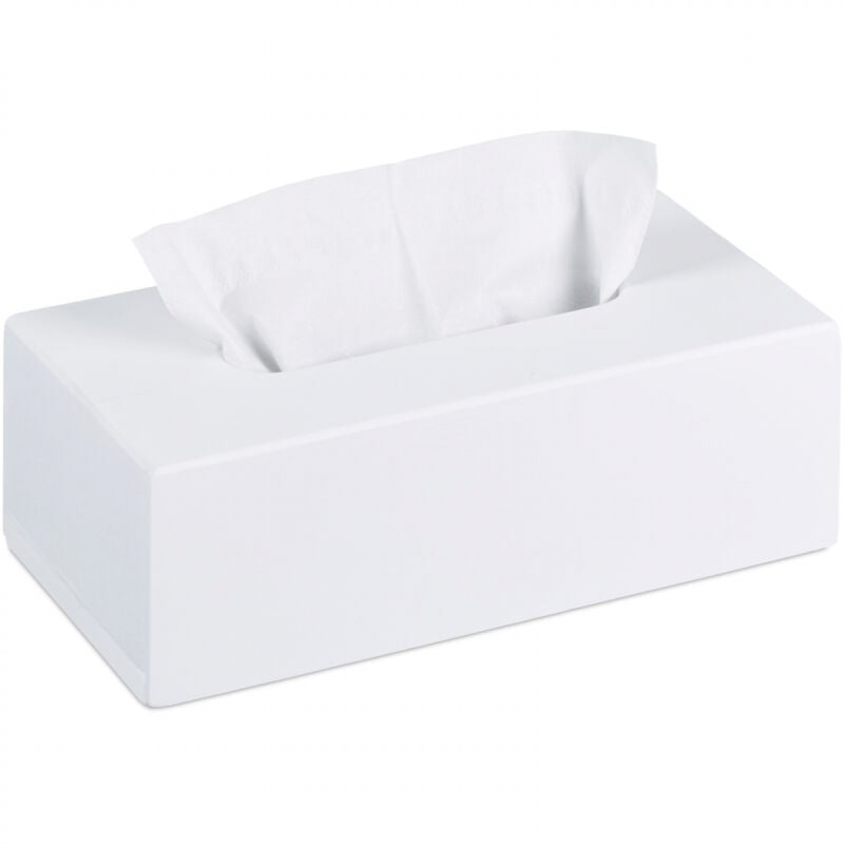 Set de două cutii pentru șervețele cosmetice, potrivite pentru băi, bucătării etc., realizate din acril alb.