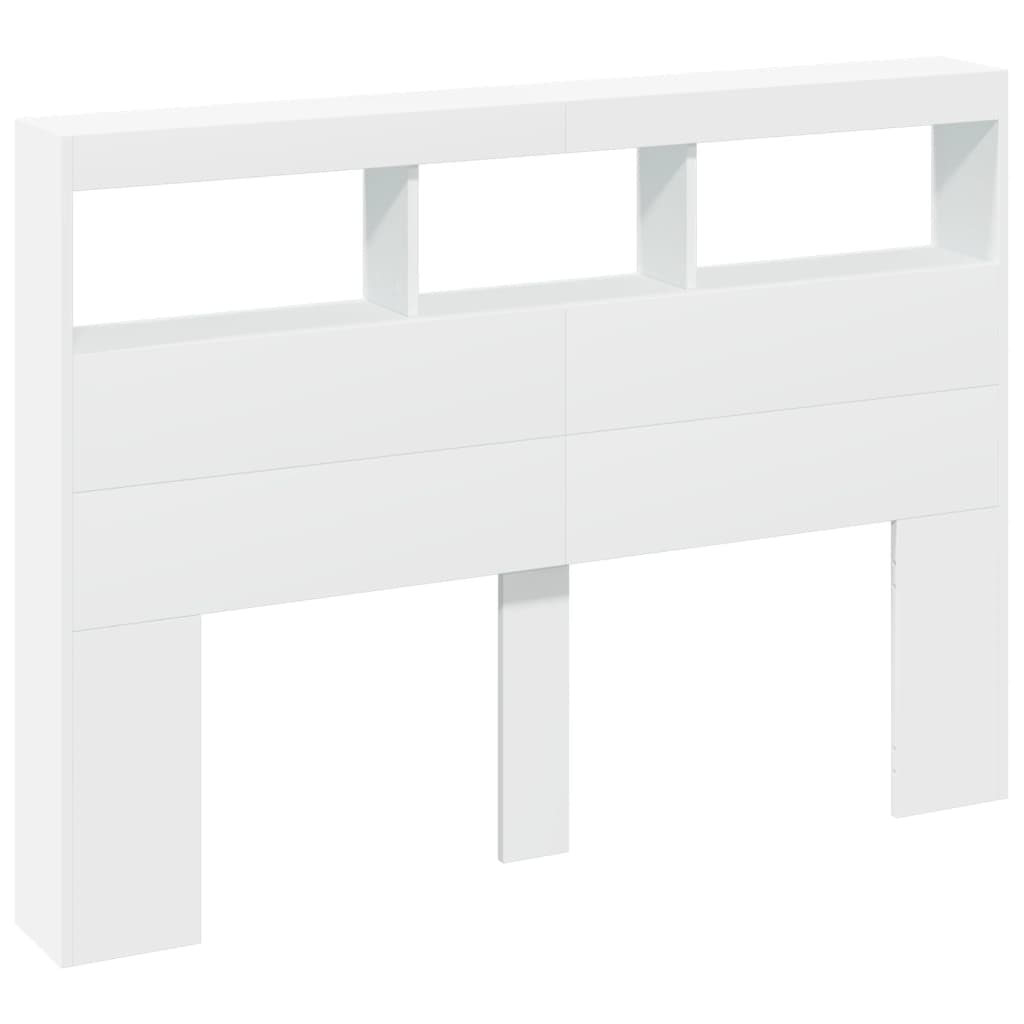 vidaXL Armoire tête de lit avec LED blanc 140x17x102 cm - 3