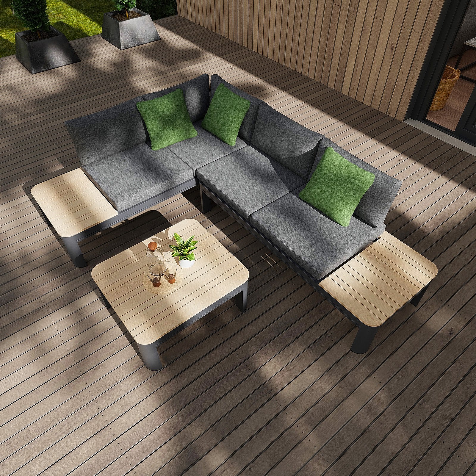 Narożnik ogrodowy aluminiowy BELLANTI Milano Bliss 4-osobowy Dark Grey - 2