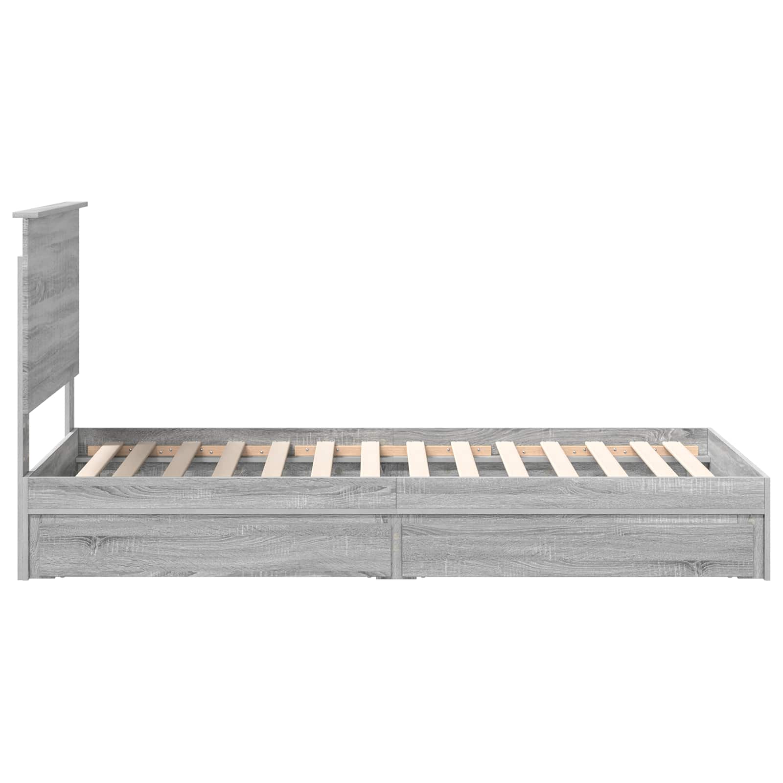 Lit de rangement Gris 90 x 200 cm Panneau de bois - 9
