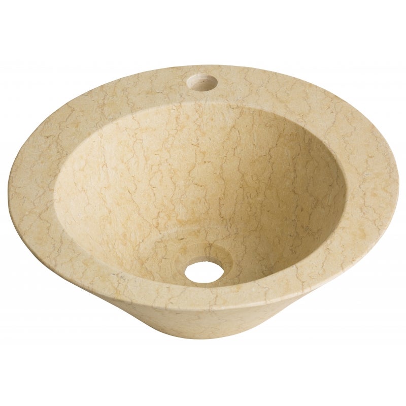 Vasque à poser conique en pierre naturelle beige - 4