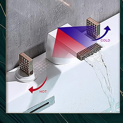 Robinet Baignoire 2 Poignées Avec Déviateur Douche - Chrome - Laiton Chromé
