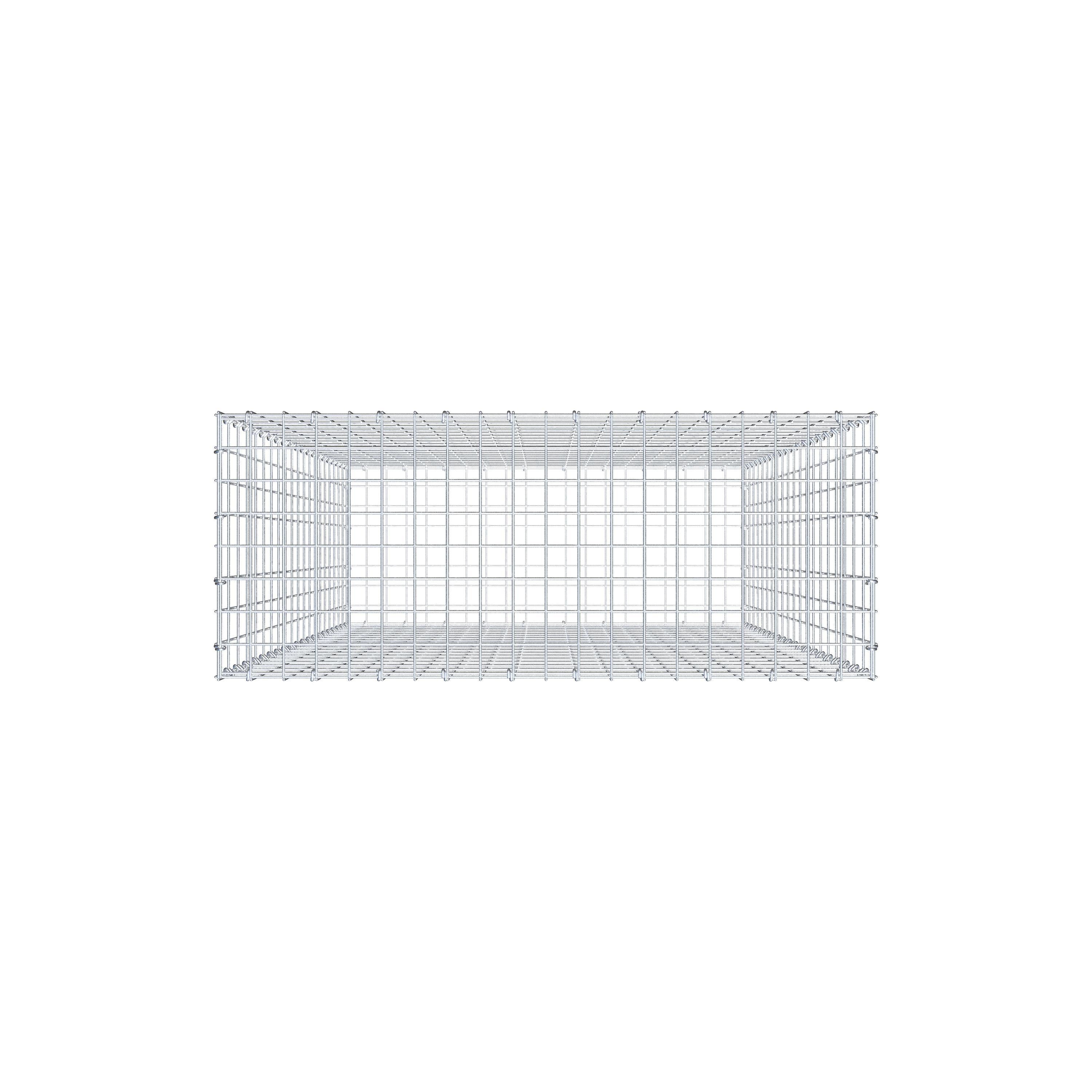 Gavión de acero galvanizado 200x100x40cm (LxAxP), malla 5 x 10cm, Anillo en C, jaula metálica para muro o jardín - 8