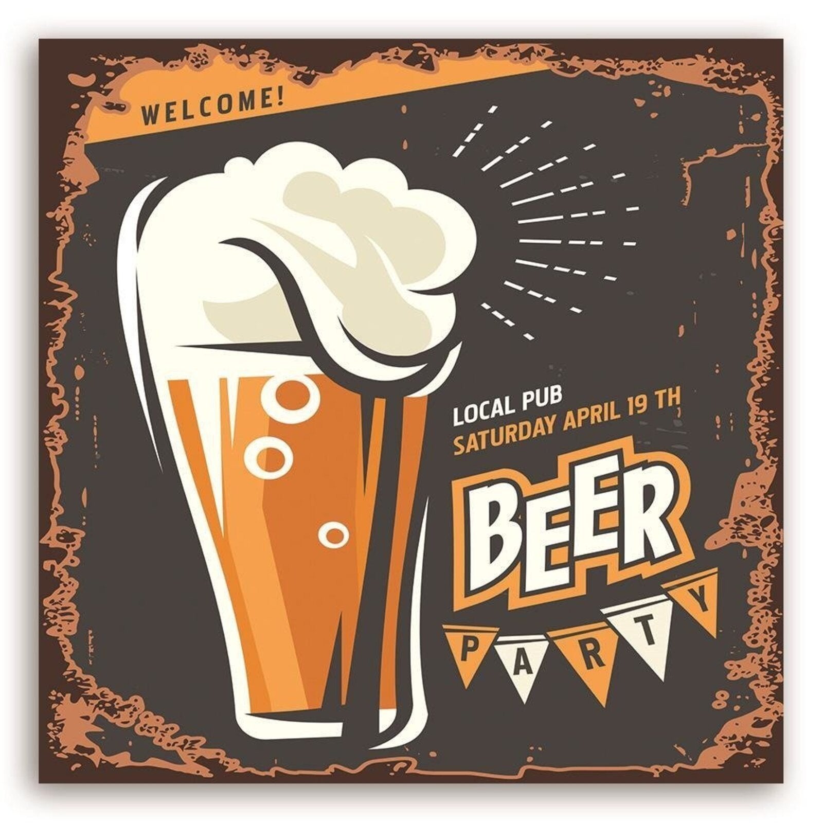 Tableau enseigne de bière - 50 x 50 cm - 2