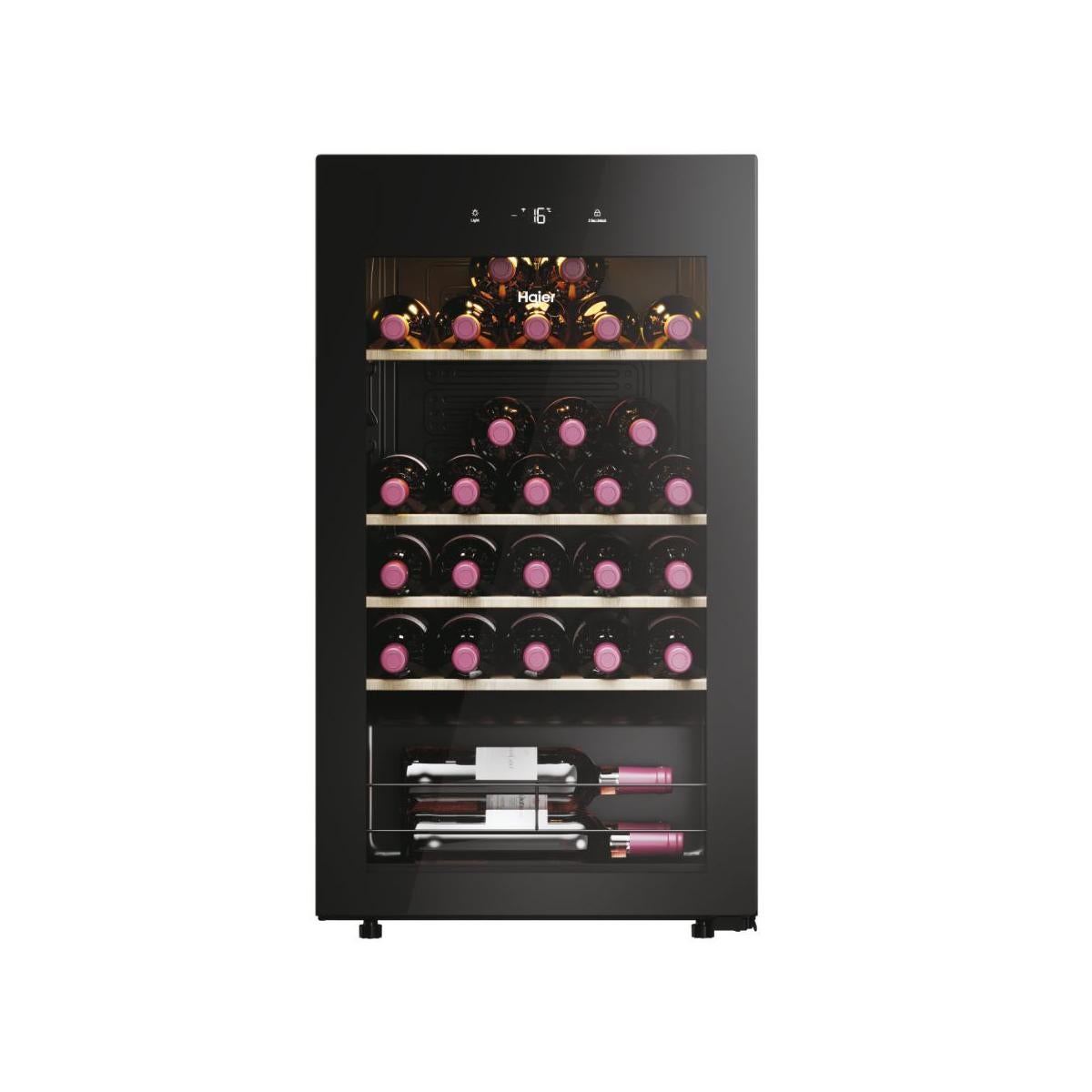 MediaMarkt Haier Vinoteca, Hws34ggh1, 47.5 Cm, 90 L, 34 Botellas, 5-20 Cº, Hon App, Negro - Imagen 2
