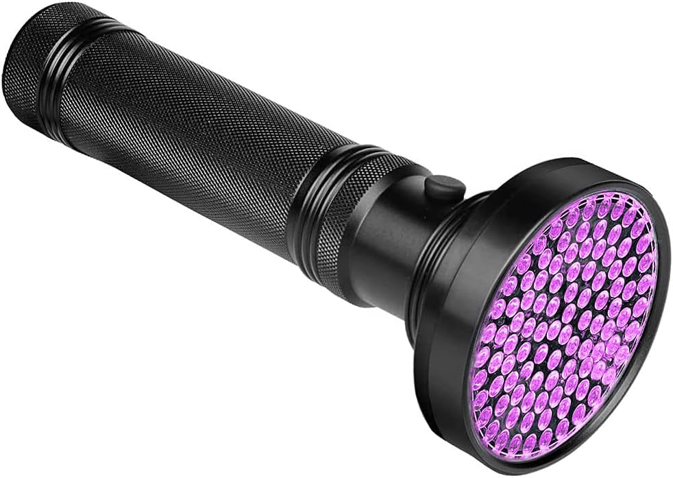 Latarka UV LED 100 LED – mocne czarne światło, idealna do wykrywania plam po zwierzętach i moczu